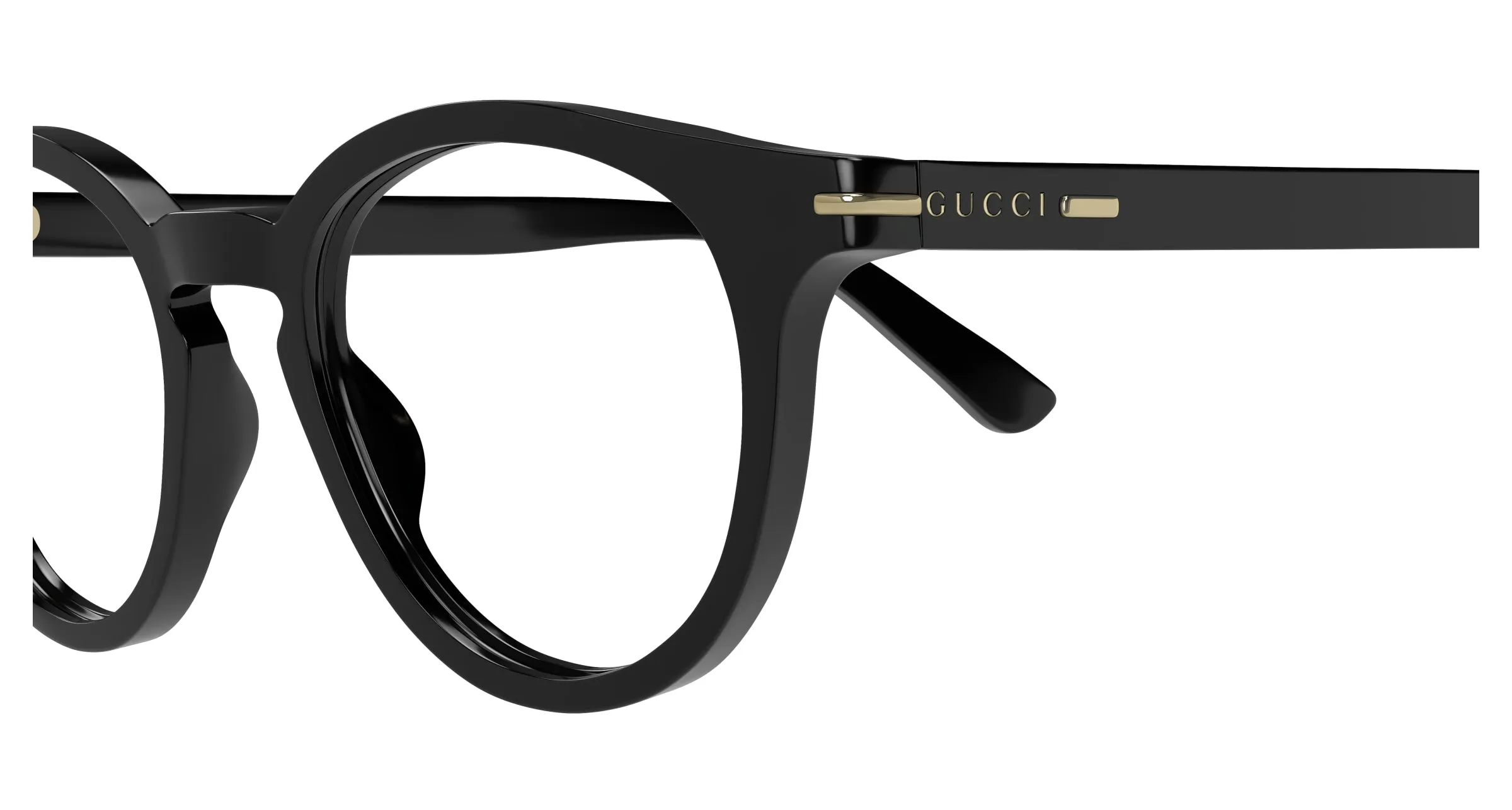 Gucci GG1727O 001 Montature da vista Acetato Nero Trasparente Rotonda - immagine 3