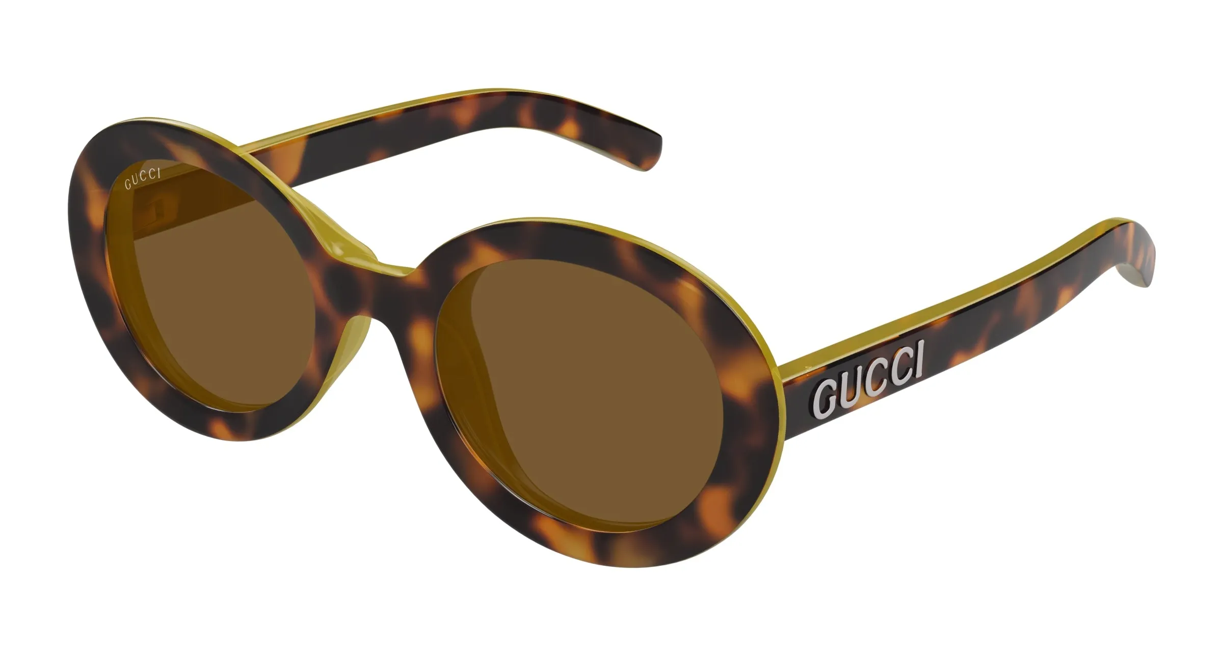 Gucci GG1722SA 002 Occhiali da sole Iniettato Havana Marrone Rotonda - immagine 1