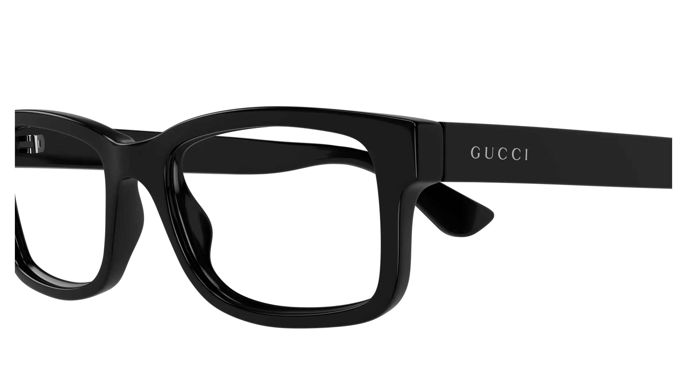 Gucci GG1717O 001 Montature da vista Iniettato Nero Trasparente Squadrata - immagine 3