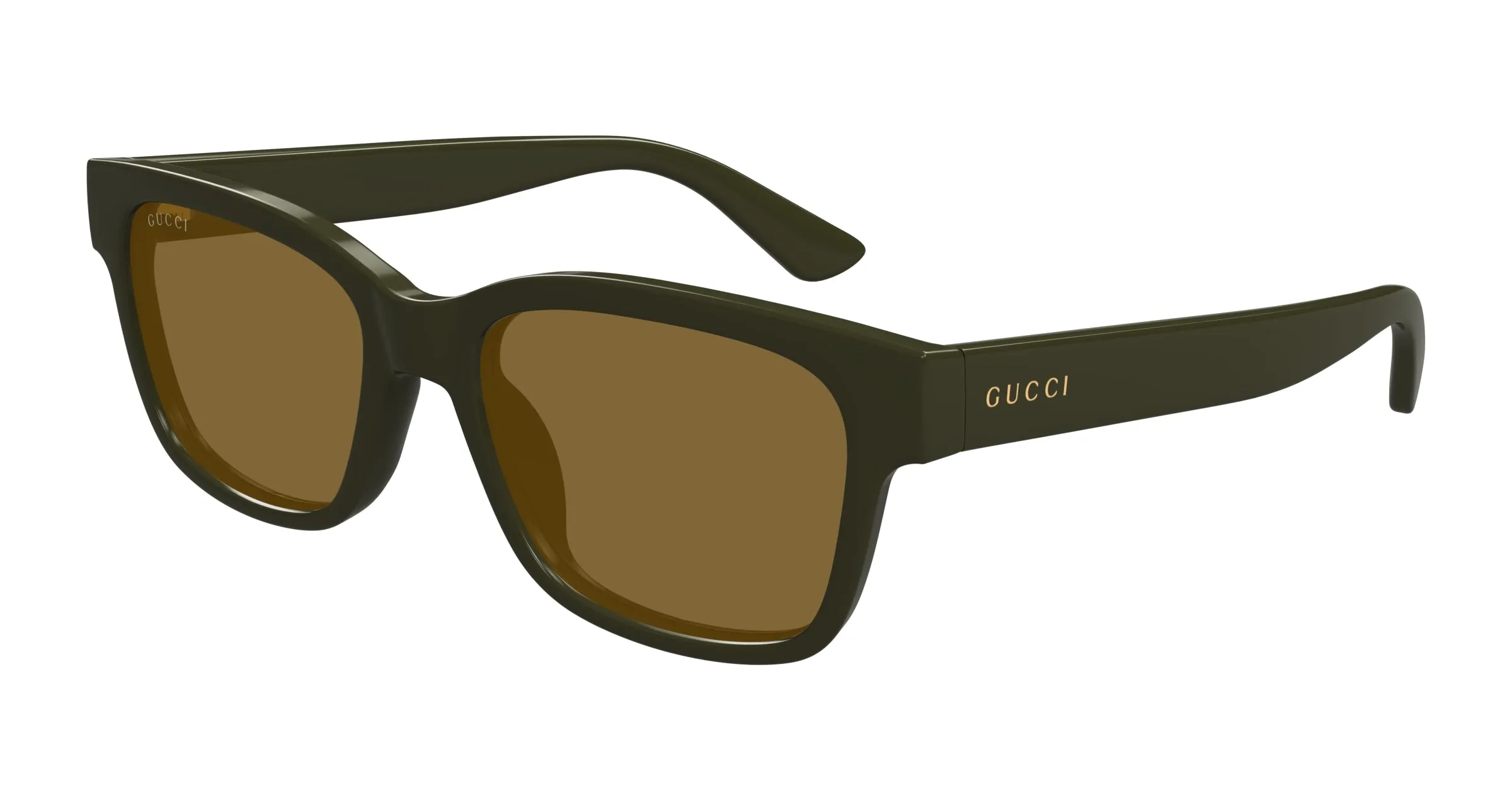 Gucci GG1716S 004 Occhiali da sole Iniettato Verde Marrone Squadrata - immagine 1