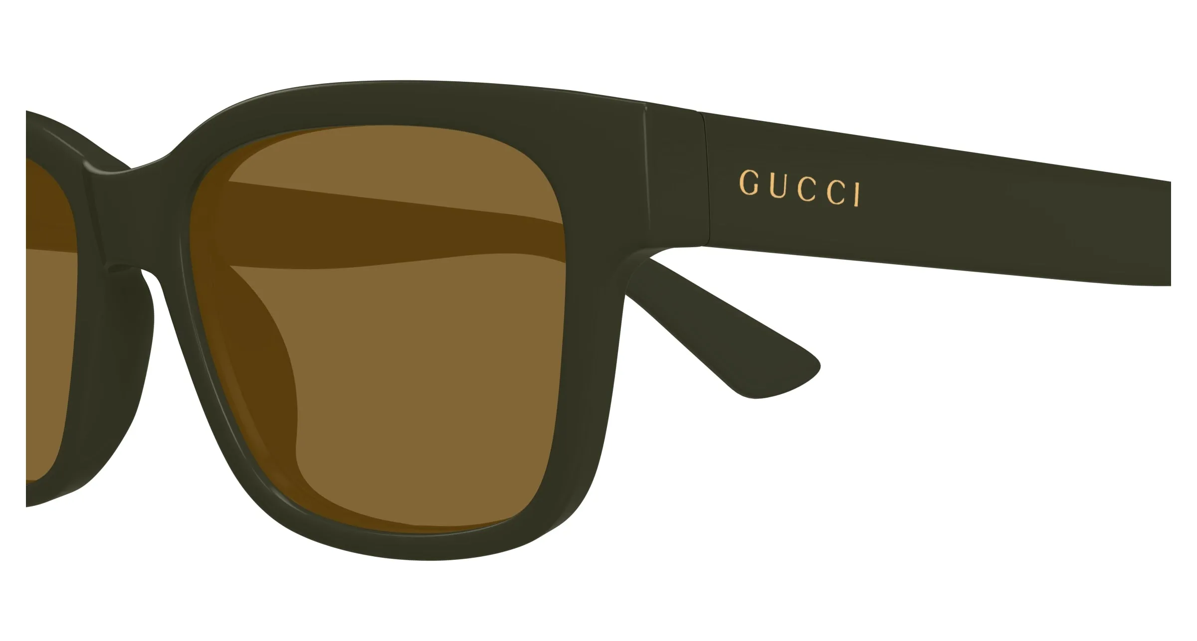 Gucci GG1716S 004 Occhiali da sole Iniettato Verde Marrone Squadrata - immagine 3