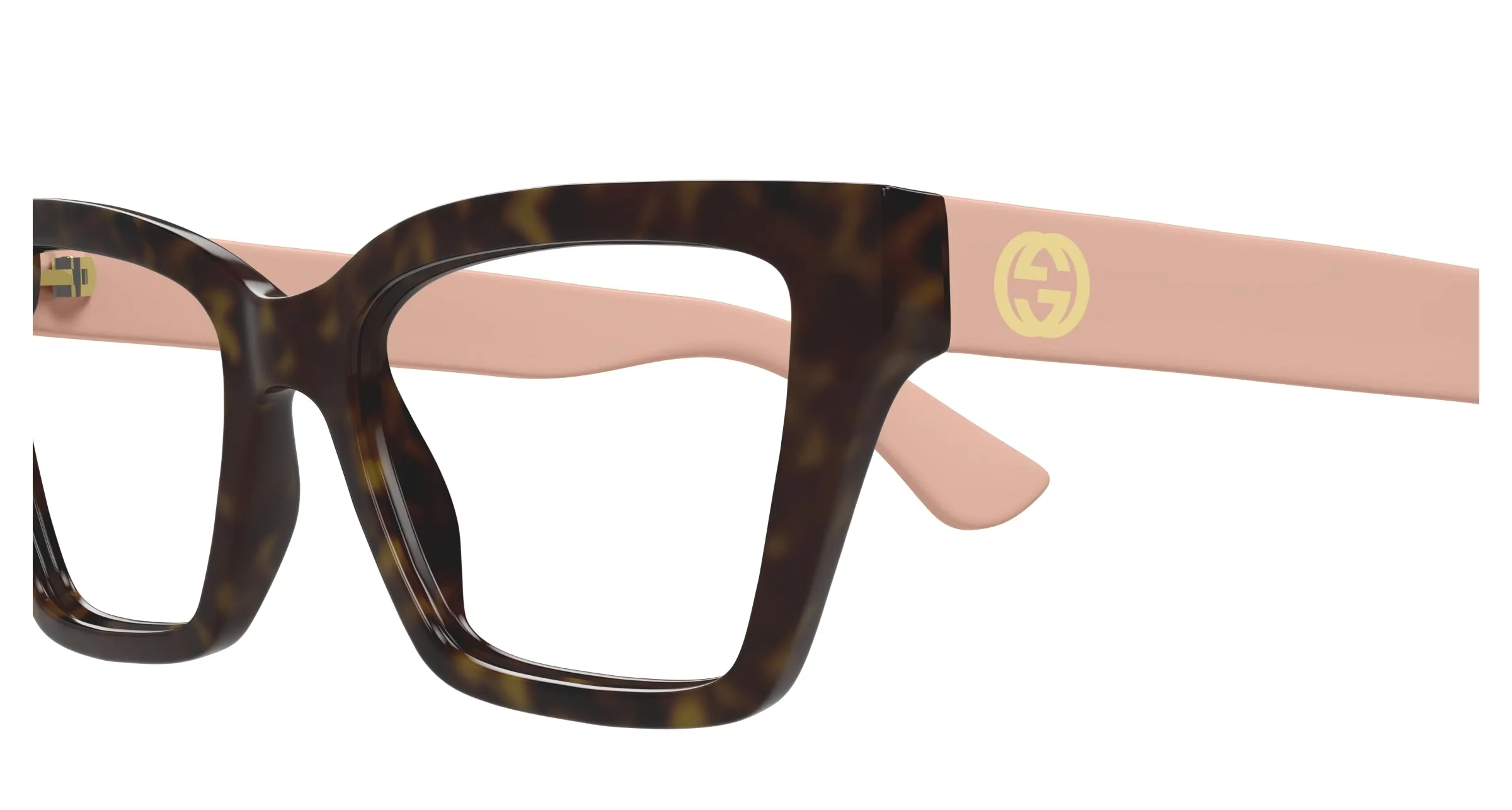 Gucci GG1715O 005 Montature da vista Iniettato Havana Trasparente Cat Eye - immagine 3