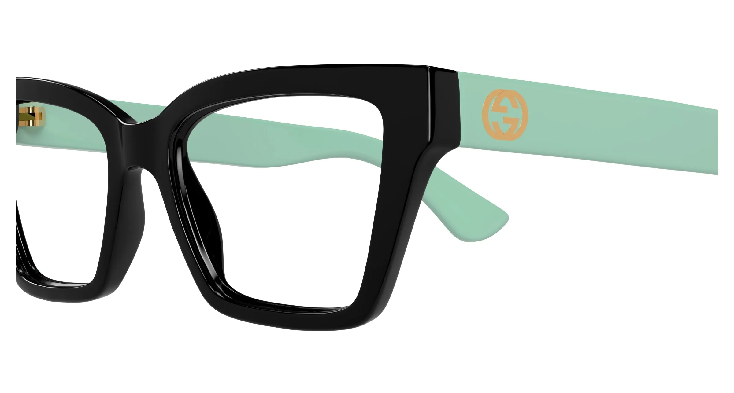 Gucci GG1715O 004 Montature da vista Iniettato Nero Trasparente Cat Eye - immagine 3