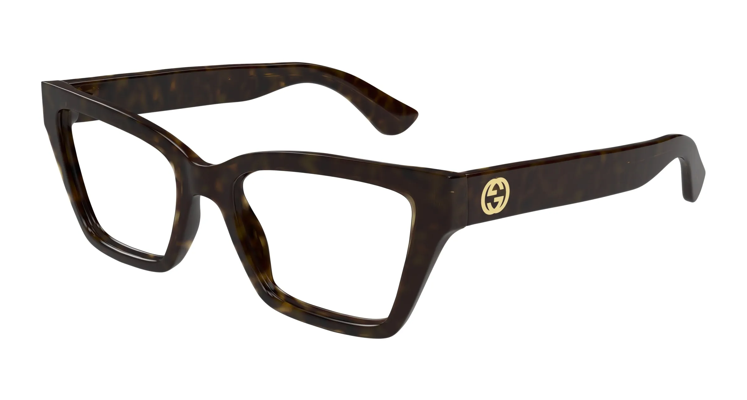 Gucci GG1715O 002 Montature da vista Iniettato Havana Trasparente Cat Eye - immagine 1