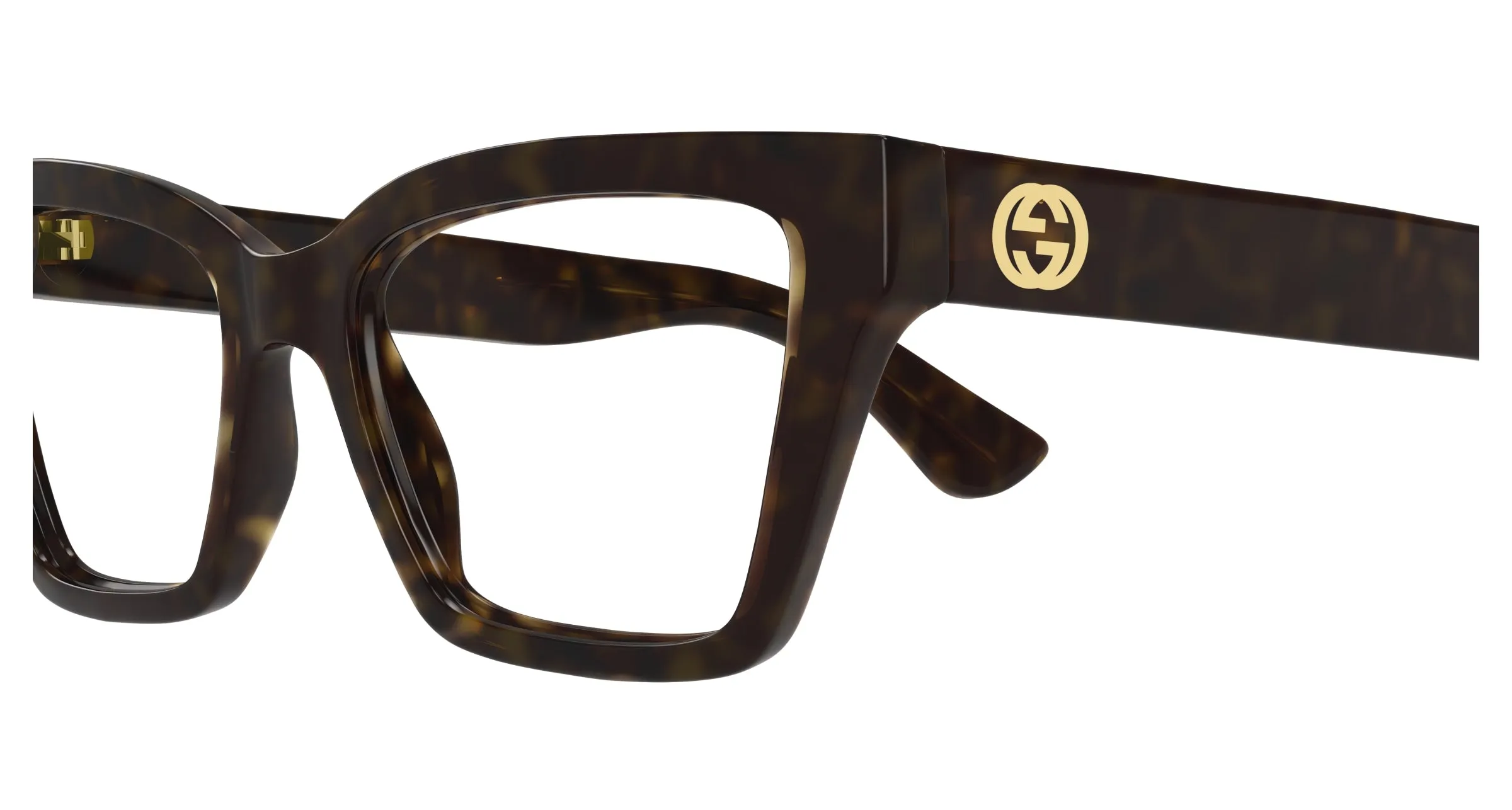 Gucci GG1715O 002 Montature da vista Iniettato Havana Trasparente Cat Eye - immagine 3