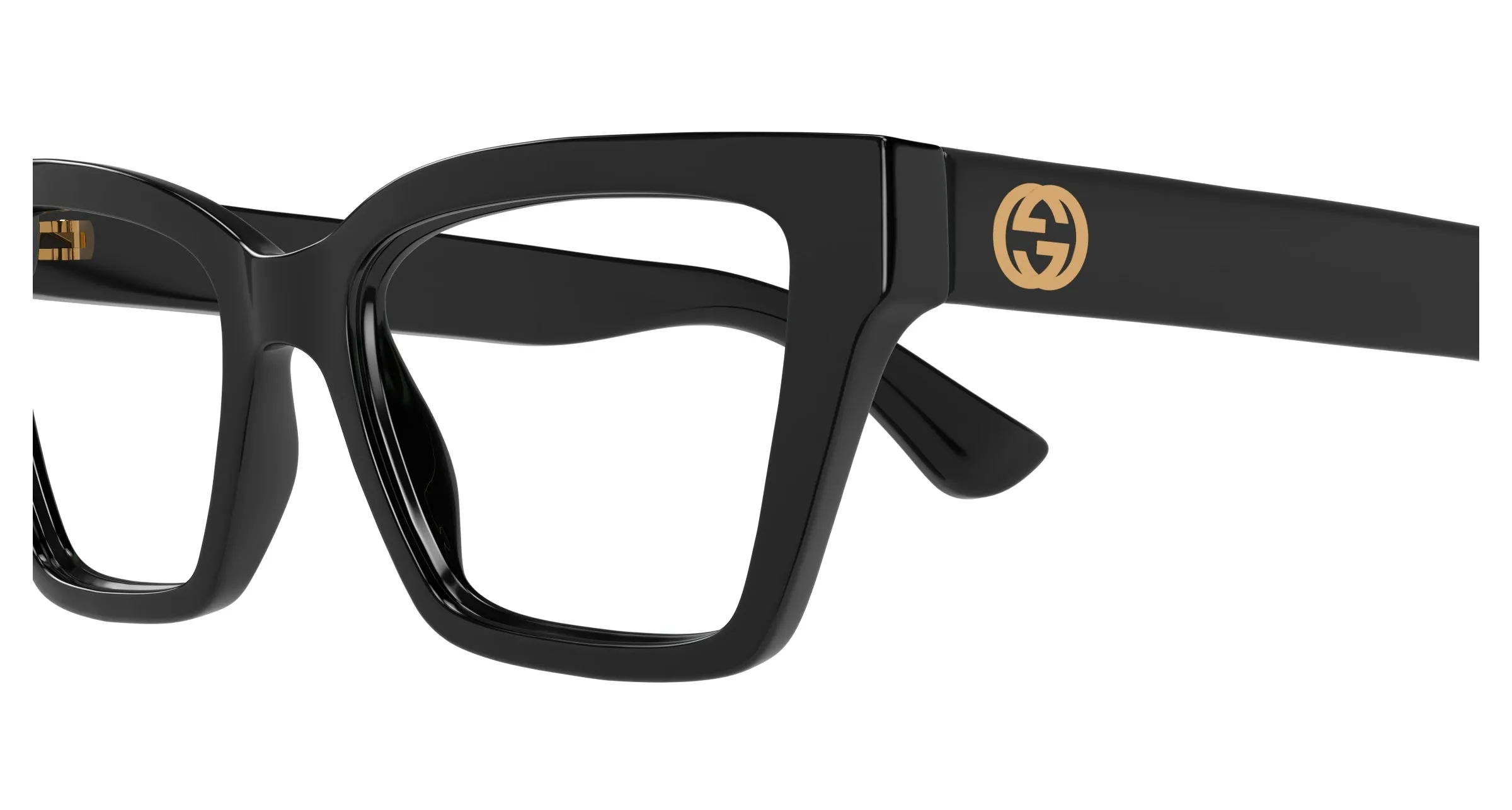 Gucci GG1715O 001 Montature da vista Iniettato Nero Trasparente Cat Eye - immagine 3