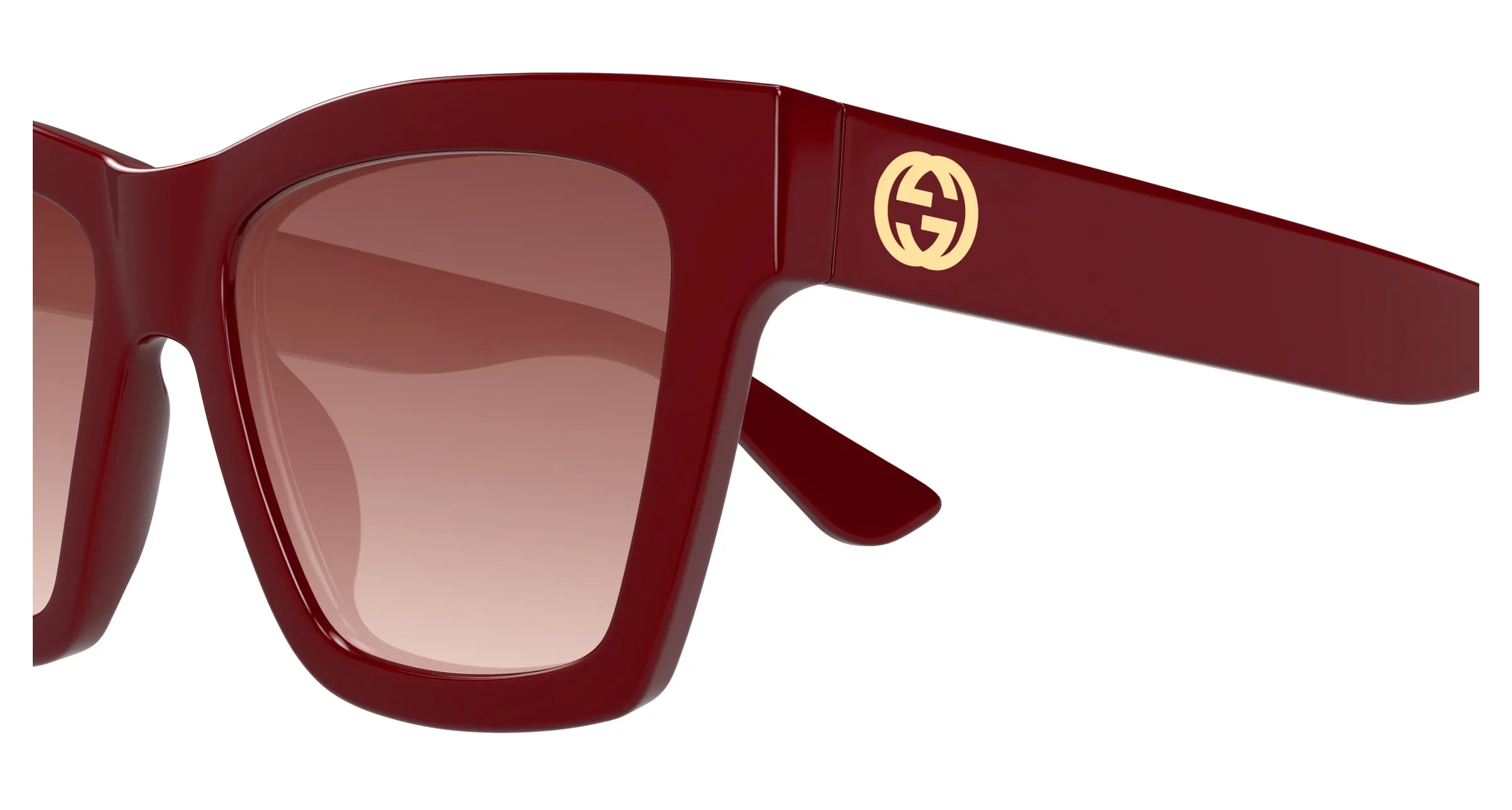 Gucci GG1714S 003 Occhiali da sole Iniettato Bordeaux Rosso Cat Eye - immagine 3