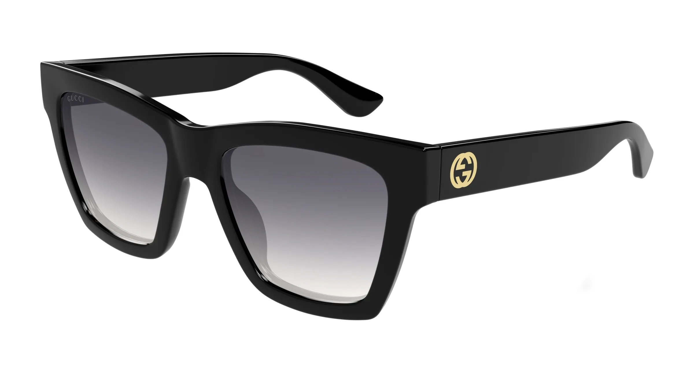 Gucci GG1714S 001 Occhiali da sole Iniettato Nero Grigio Cat Eye - immagine 1
