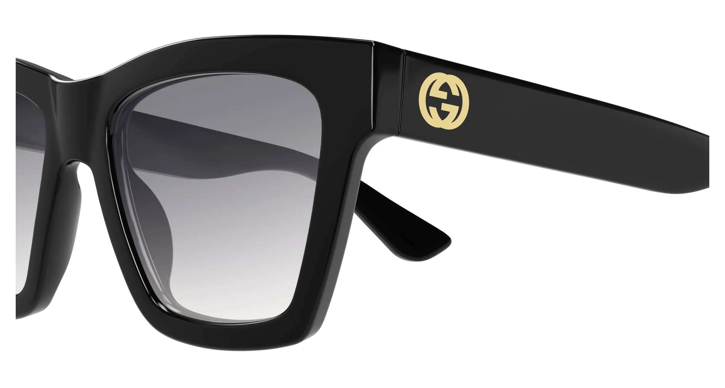 Gucci GG1714S 001 Occhiali da sole Iniettato Nero Grigio Cat Eye - immagine 3