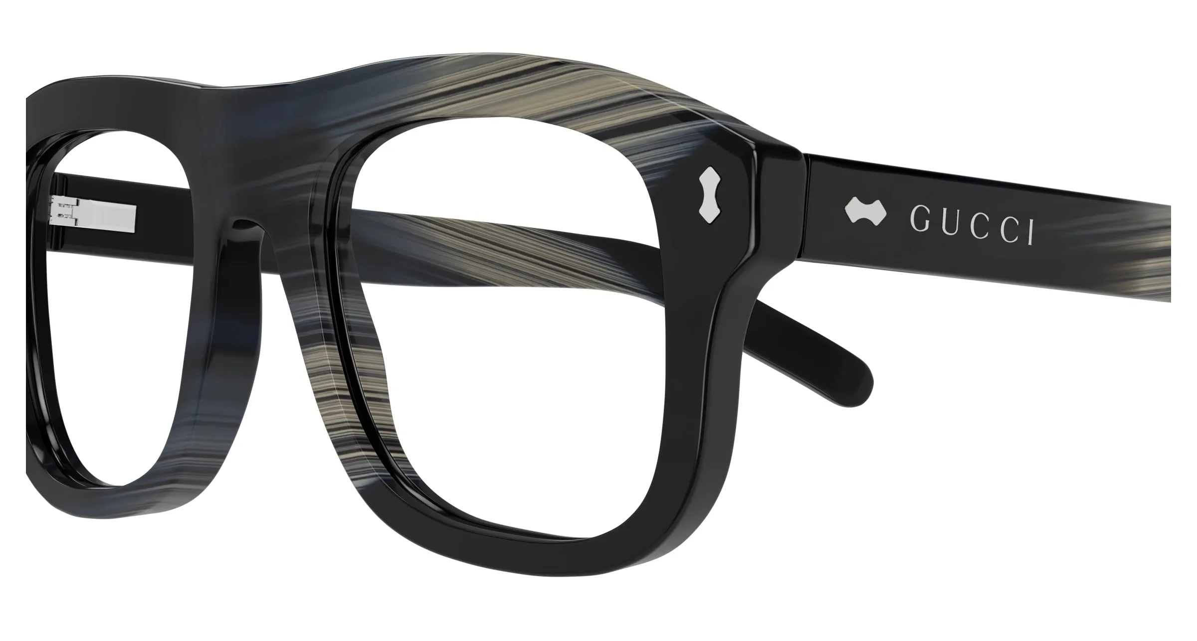 Gucci GG1712S 003 Occhiali da sole Acetato Nero Trasparente Pilot - immagine 3