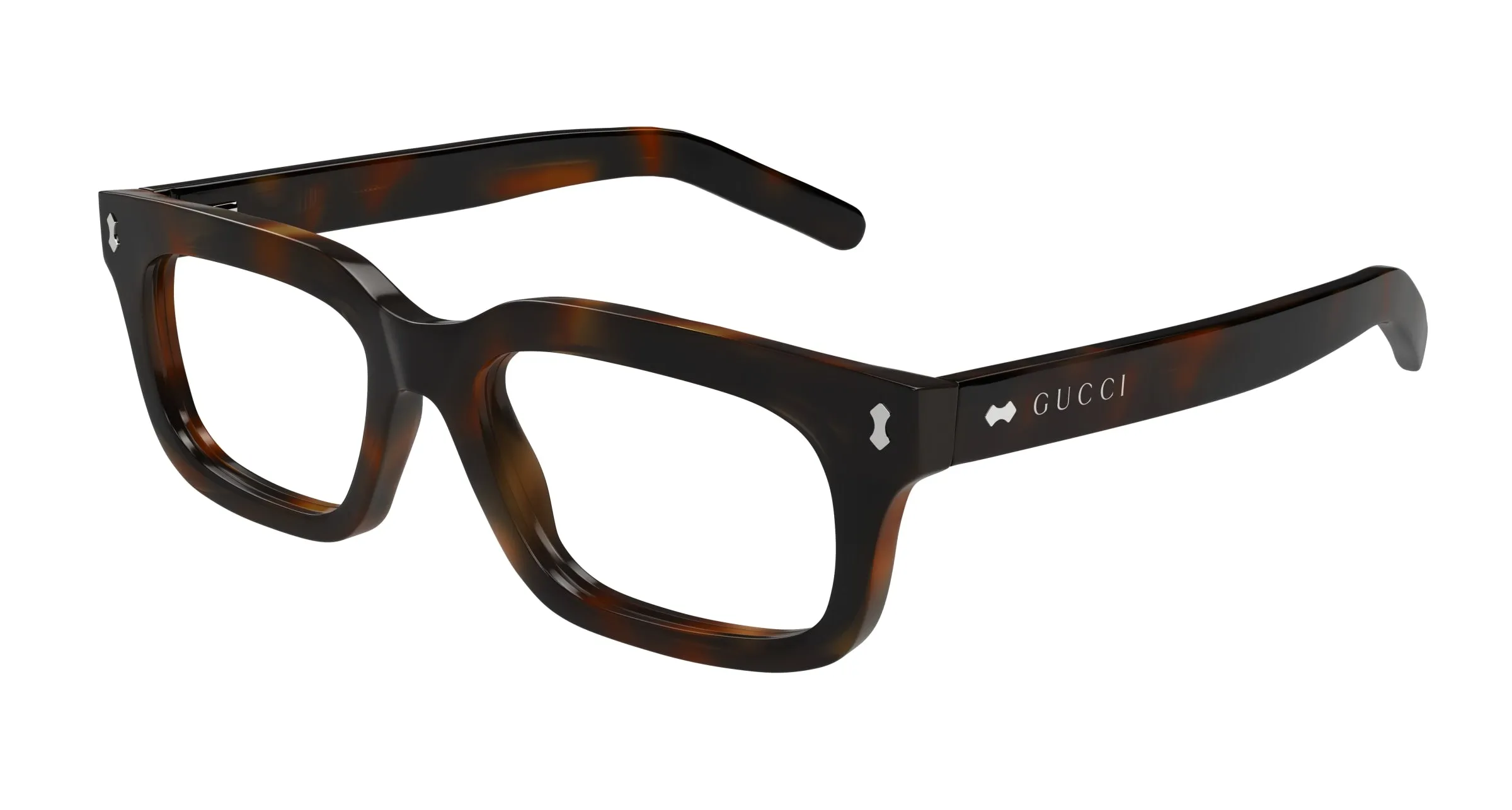 Gucci GG1711S 002 Occhiali da sole Acetato Havana Trasparente Squadrata - immagine 1