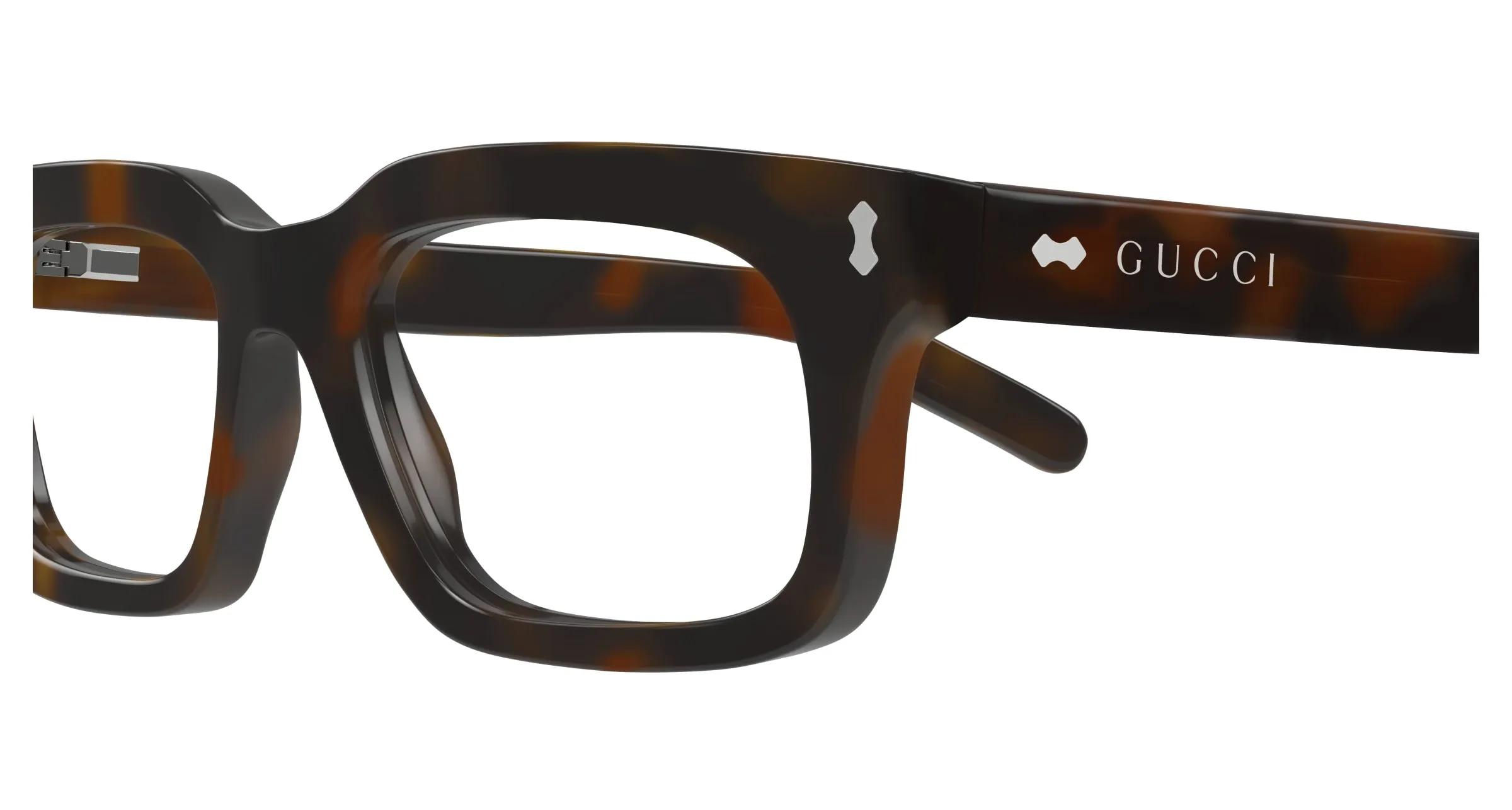 Gucci GG1711S 002 Occhiali da sole Acetato Havana Trasparente Squadrata - immagine 3