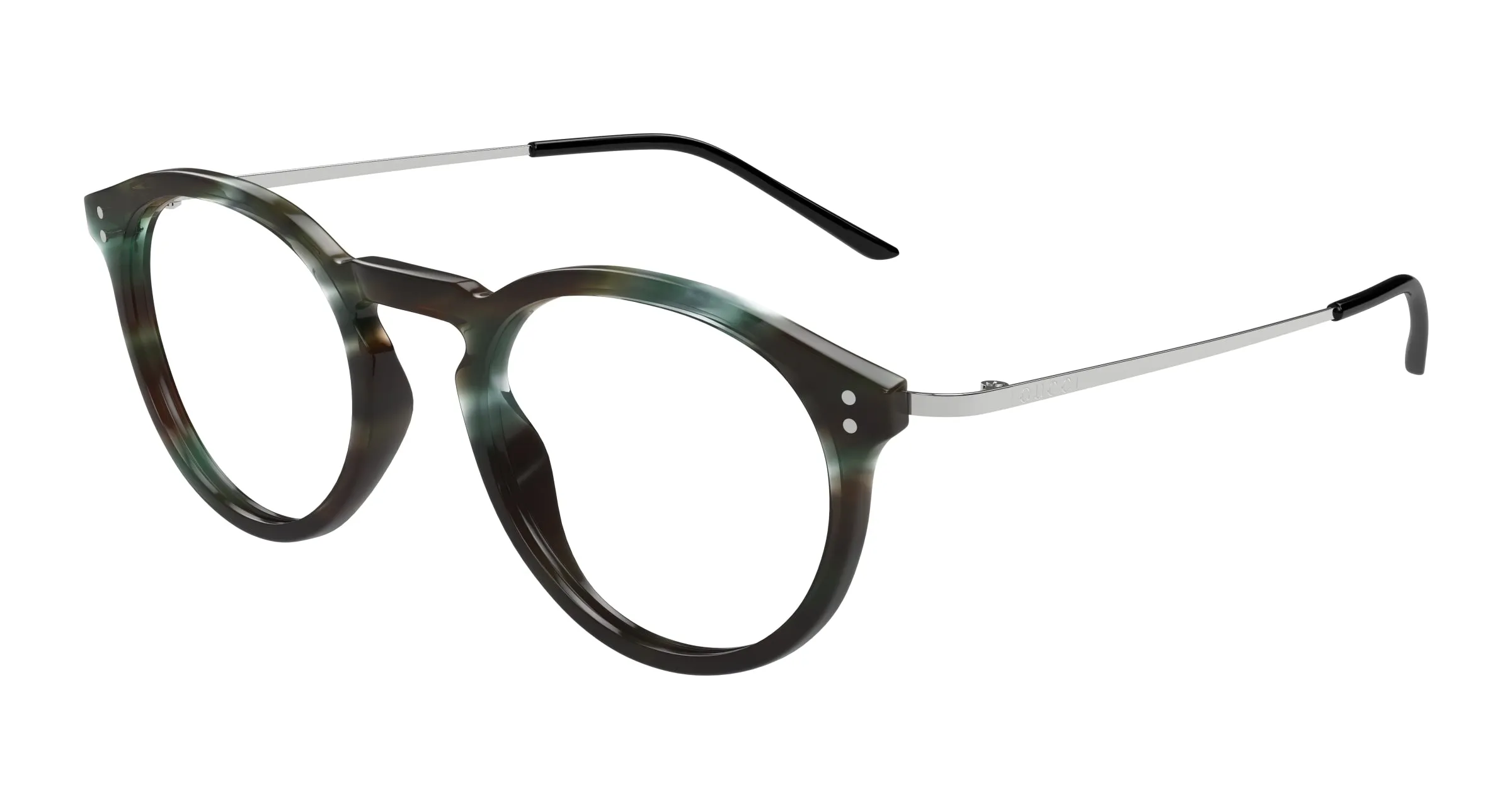 Gucci GG1710O 004 Montature da vista Acetato Havana Trasparente Rotonda - immagine 1