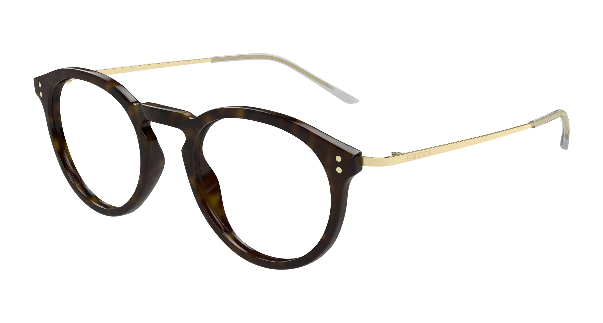 Gucci Uomo GG1710O 002 Montature da vista Acetato Havana Trasparente Rotonda - immagine 1