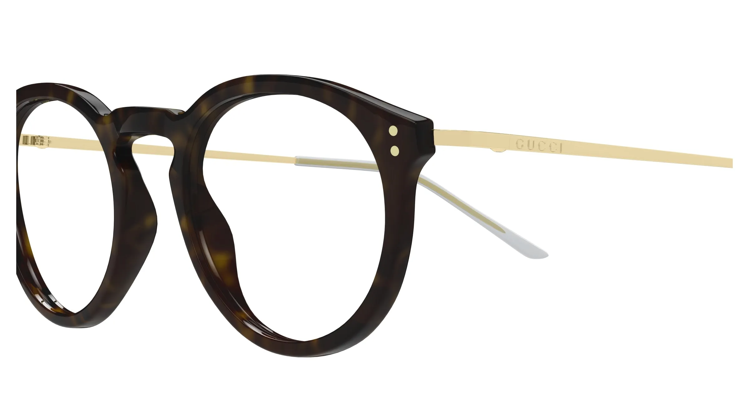Gucci Uomo GG1710O 002 Montature da vista Acetato Havana Trasparente Rotonda - immagine 3