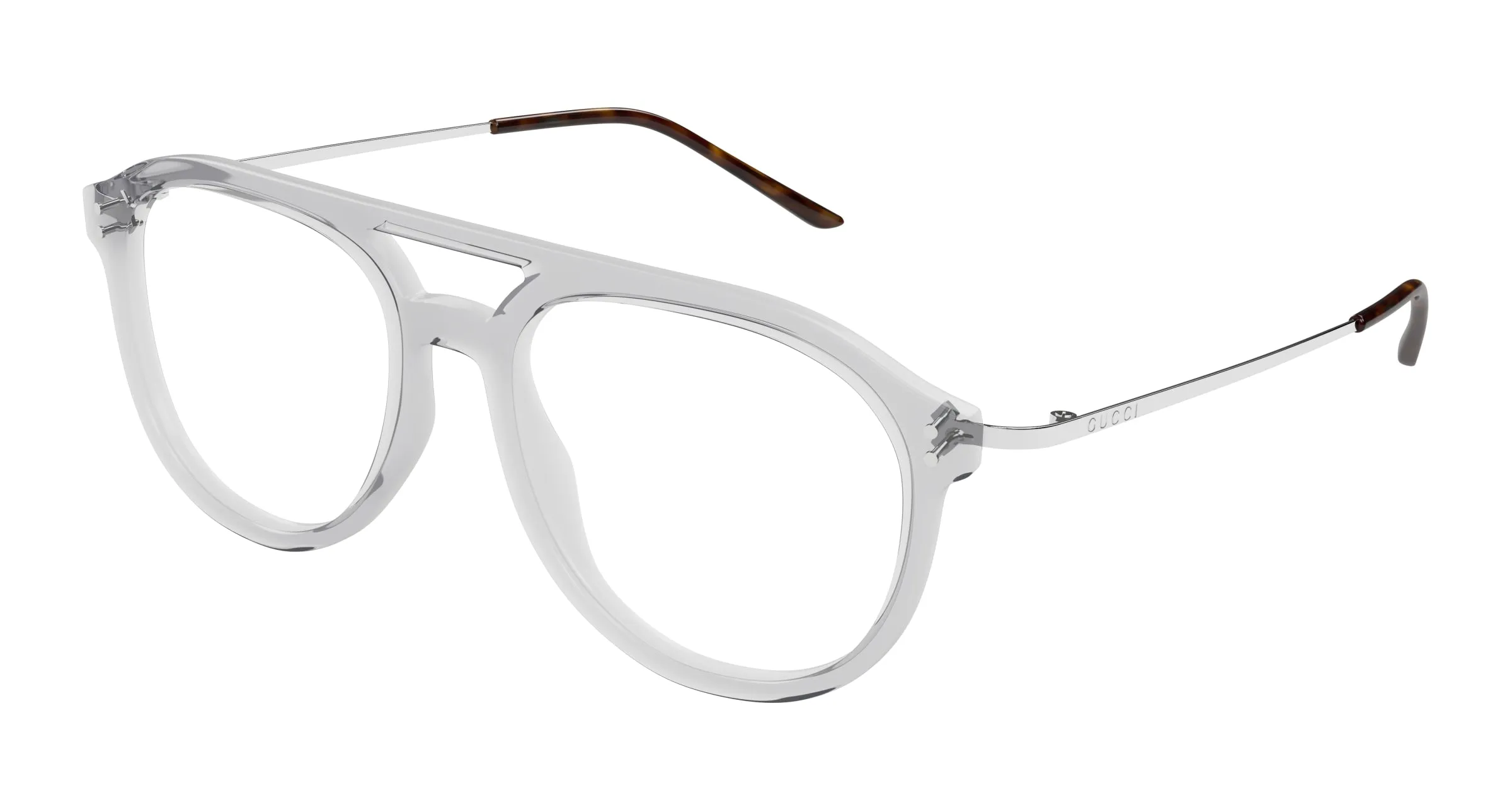 Gucci GG1708O 003 Montature da vista Acetato Grigio Trasparente Pilot - immagine 1