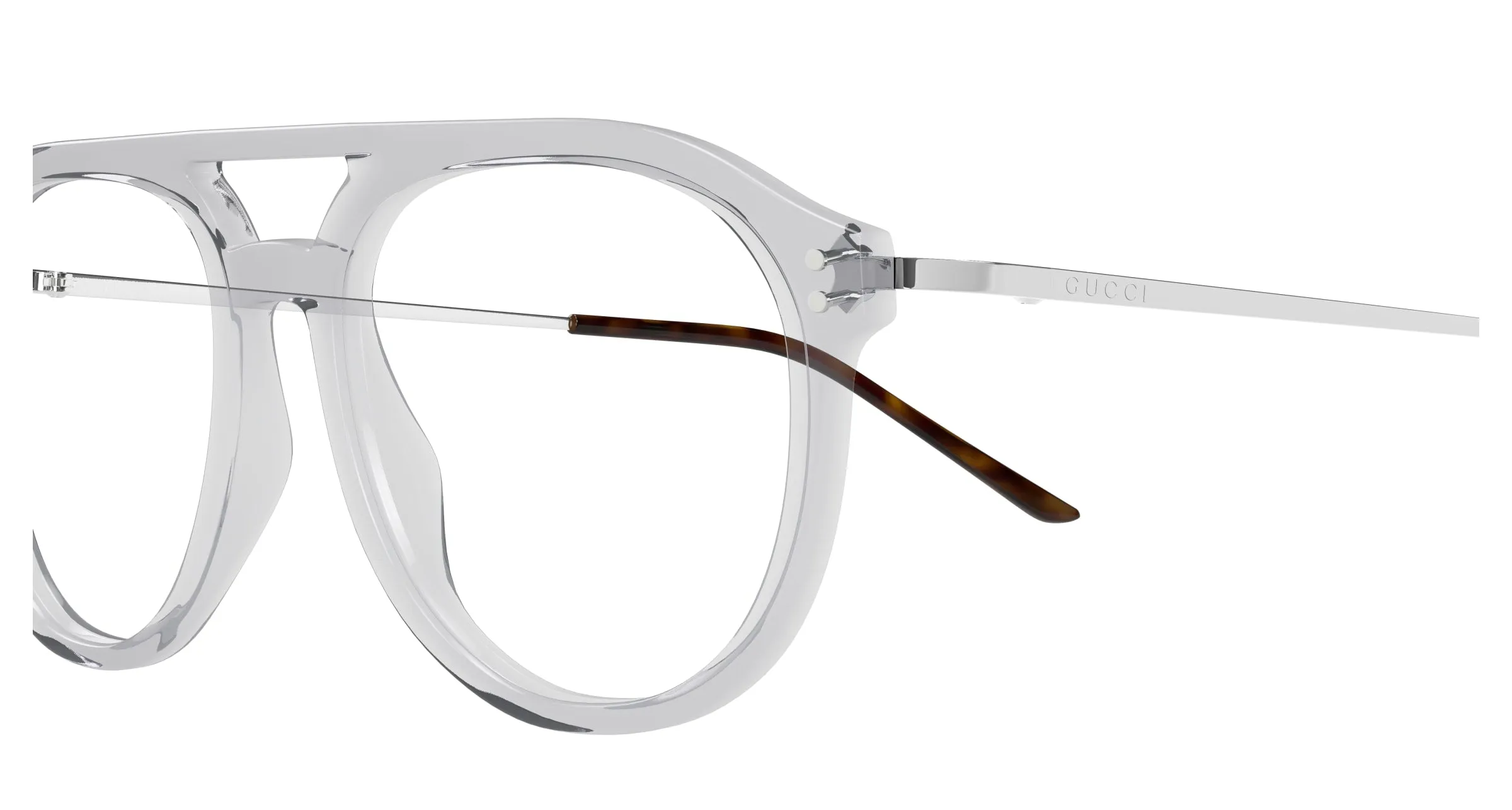 Gucci GG1708O 003 Montature da vista Acetato Grigio Trasparente Pilot - immagine 3