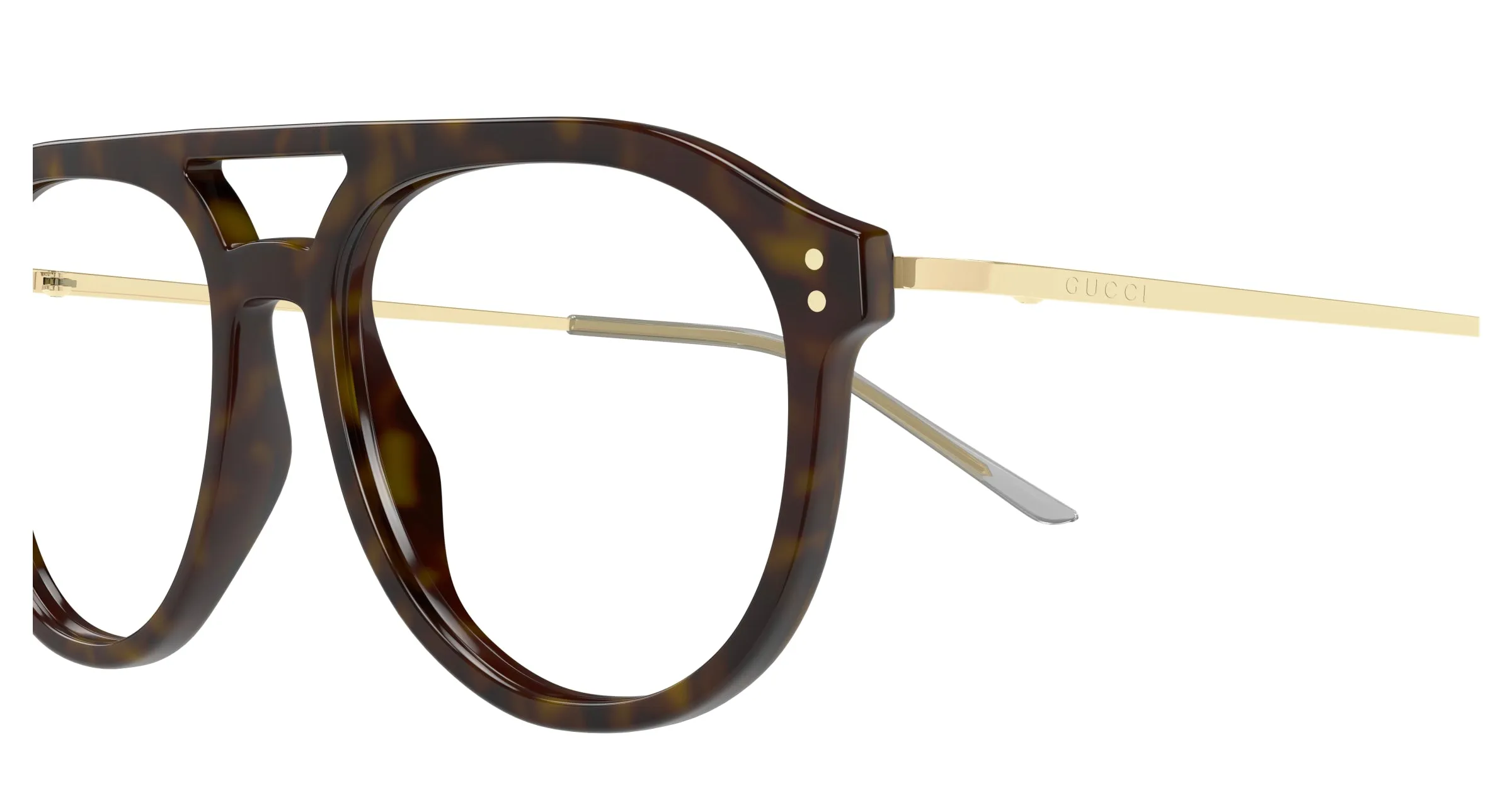 Gucci GG1708O 002 Montature da vista Acetato Havana Trasparente Pilot - immagine 3