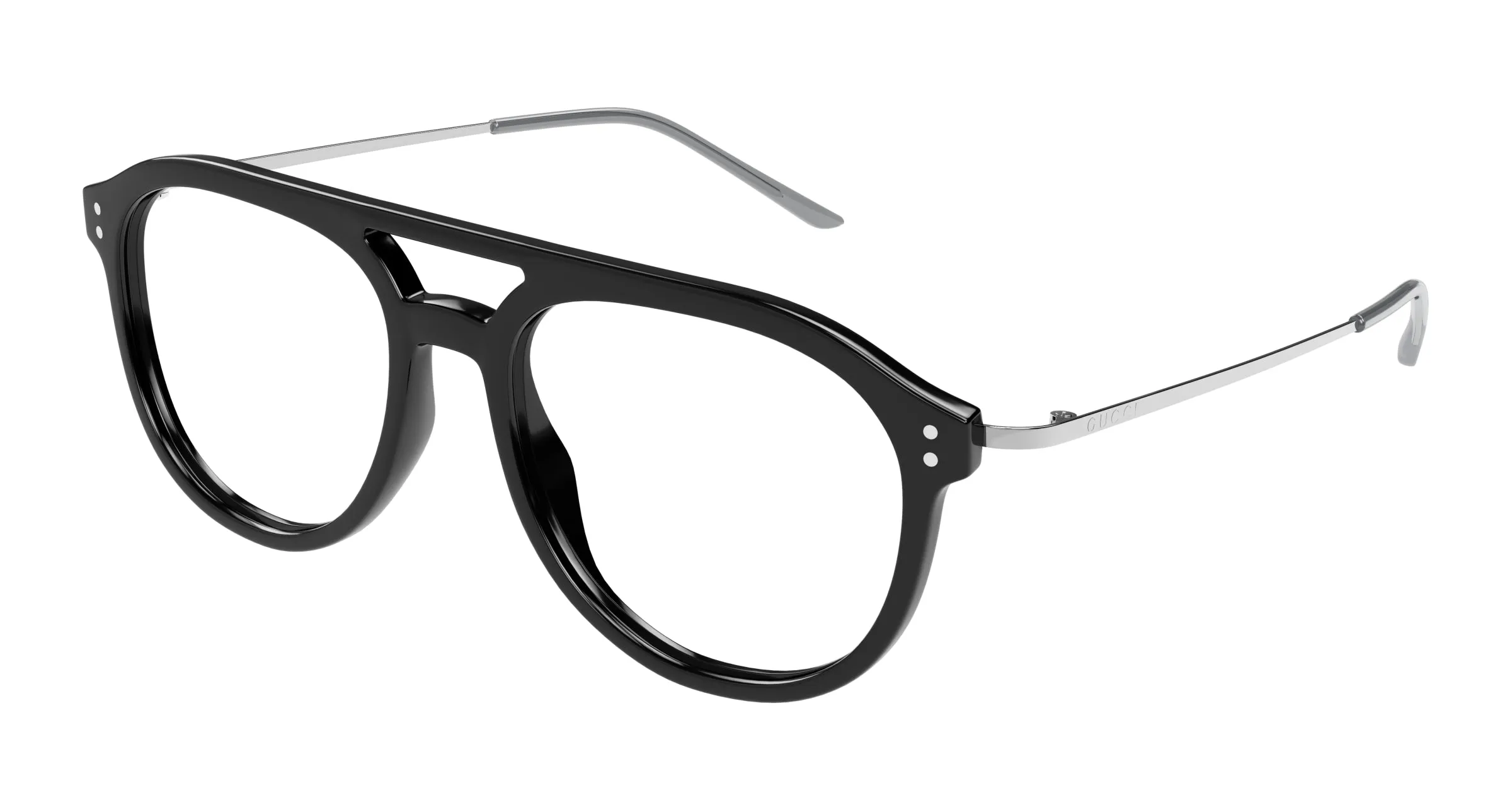 Gucci GG1708O 001 Montature da vista Acetato Nero Trasparente Pilot - immagine 1