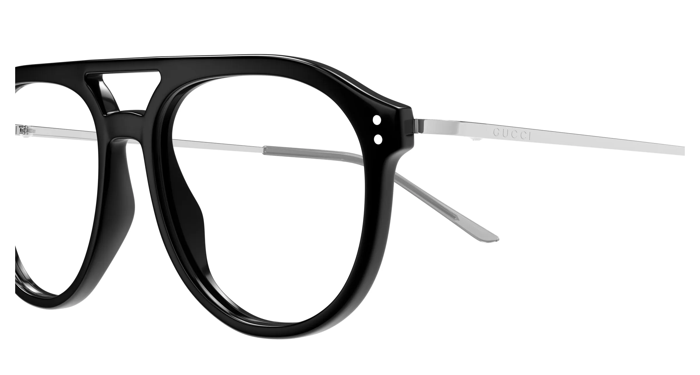 Gucci GG1708O 001 Montature da vista Acetato Nero Trasparente Pilot - immagine 3