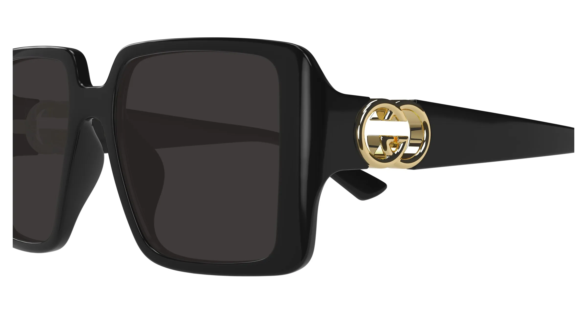 Gucci GG1692S 001 Occhiali da sole Iniettato Nero Grigio Squadrata - immagine 3