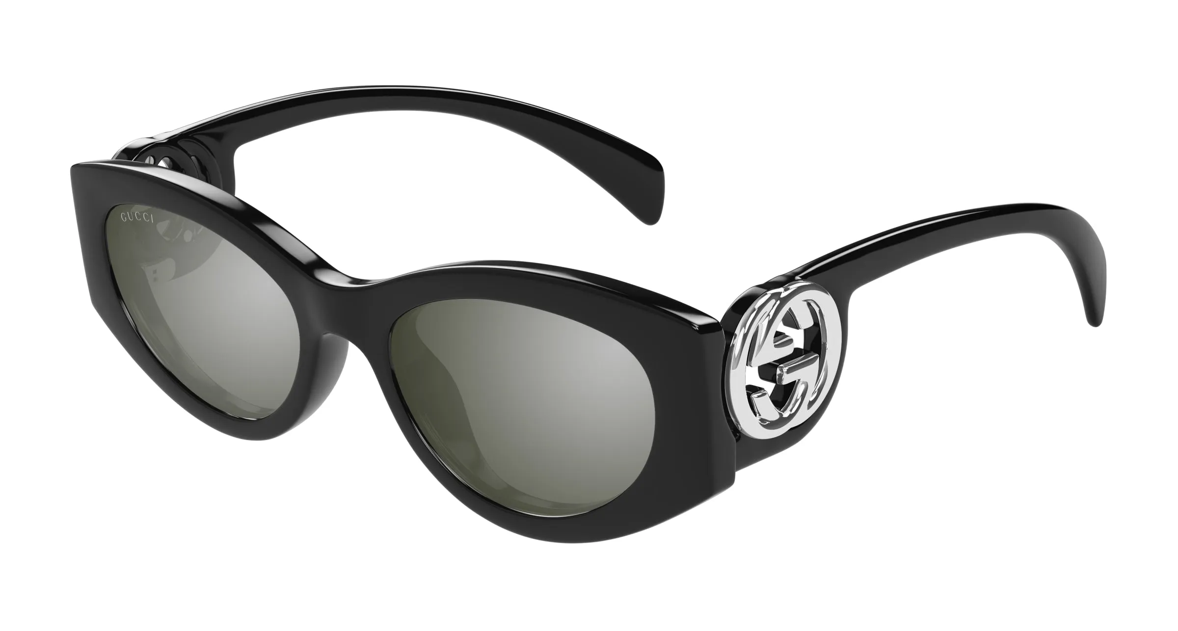 Gucci GG1691S 001 Occhiali da sole Iniettato Nero Grigio Cat Eye - immagine 1