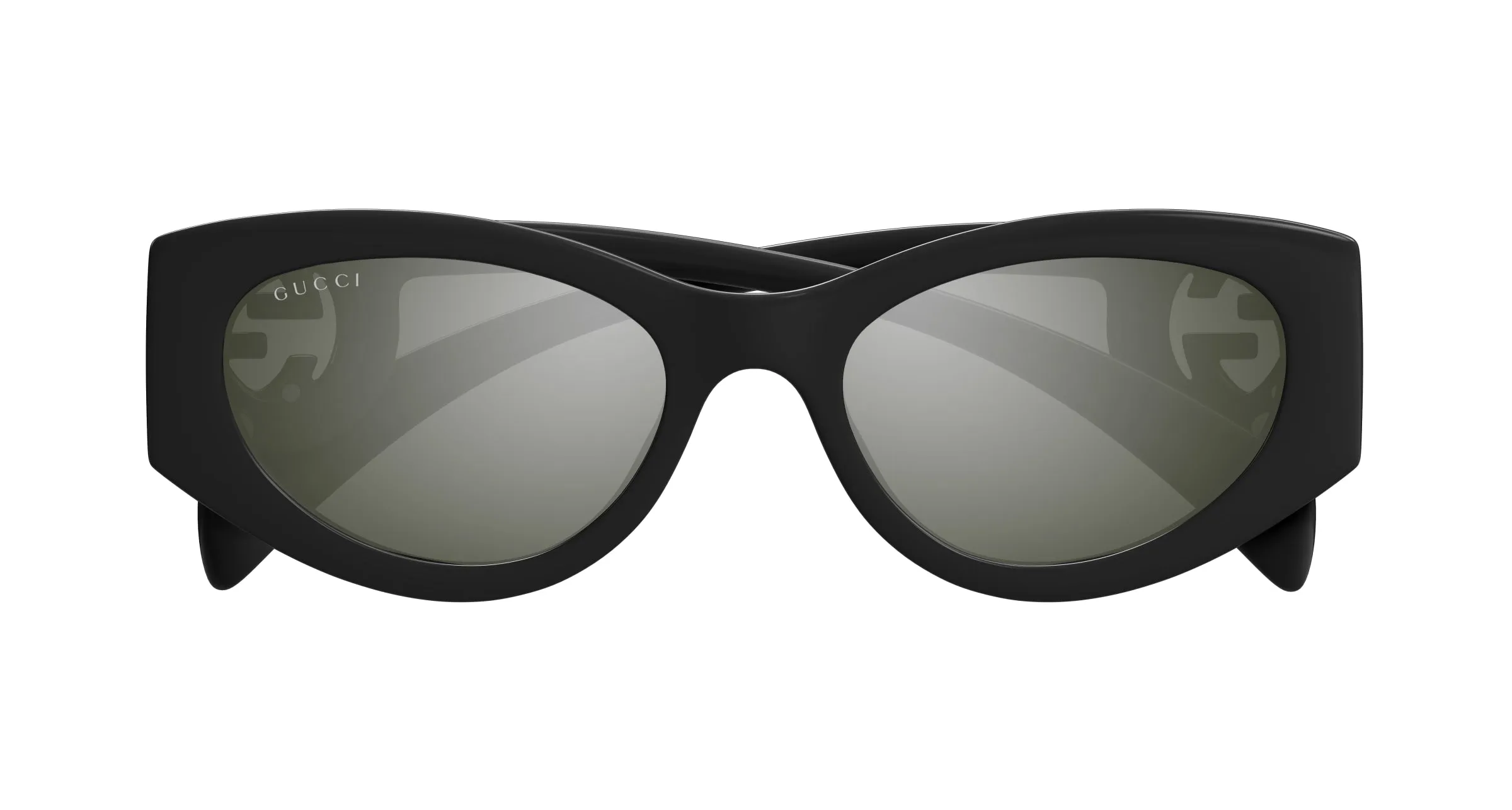 Gucci GG1691S 001 Occhiali da sole Iniettato Nero Grigio Cat Eye - immagine 2