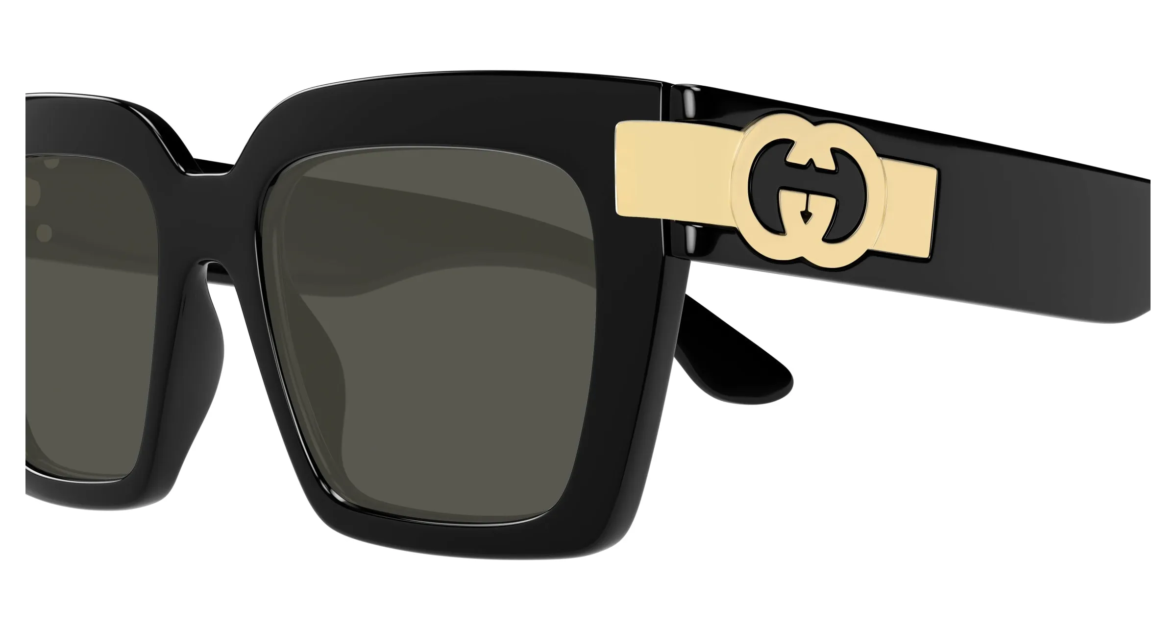 Gucci GG1689S 001 Occhiali da sole Iniettato Nero Grigio Cat Eye - immagine 3