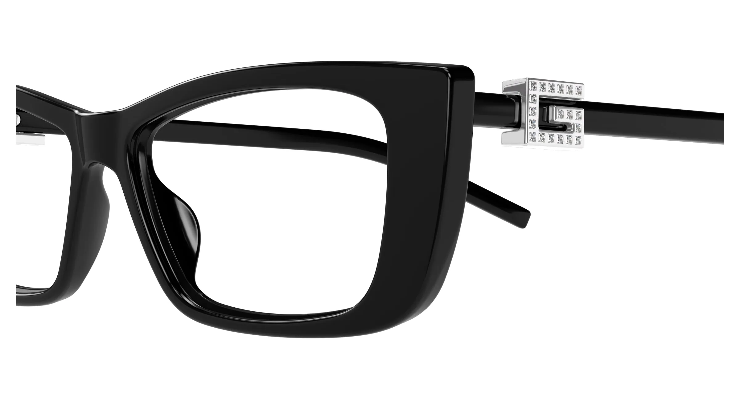Gucci GG1682O 002 Montature da vista Iniettato Nero Trasparente Cat Eye - immagine 3