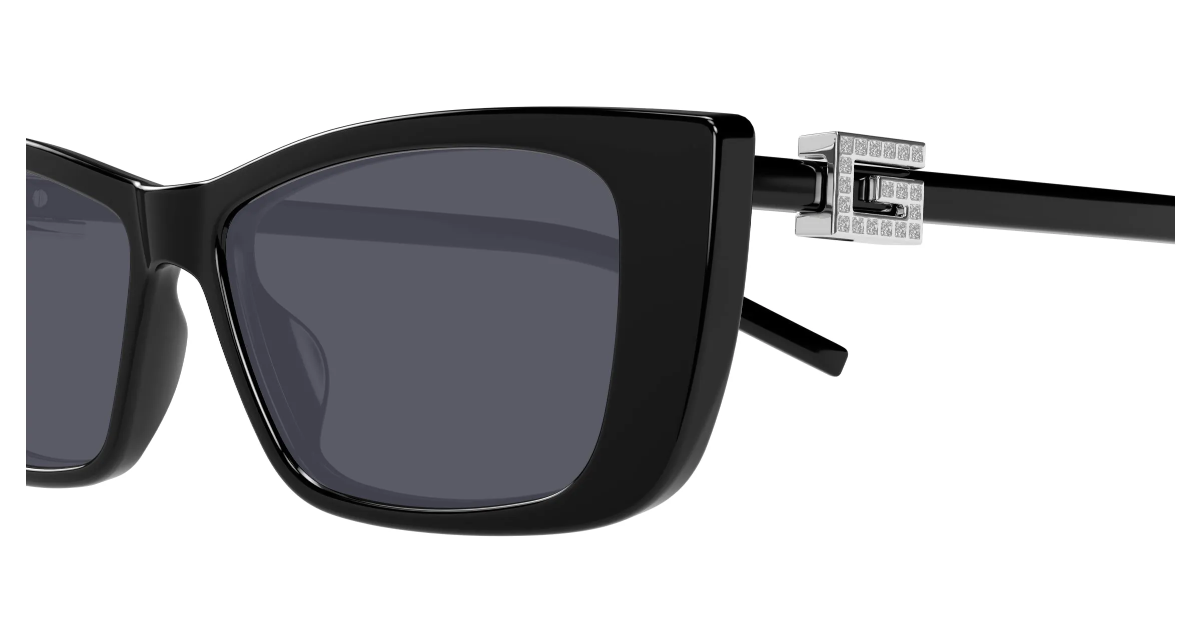 Gucci GG1681S 008 Occhiali da sole Iniettato Nero Grigio Cat Eye - immagine 3