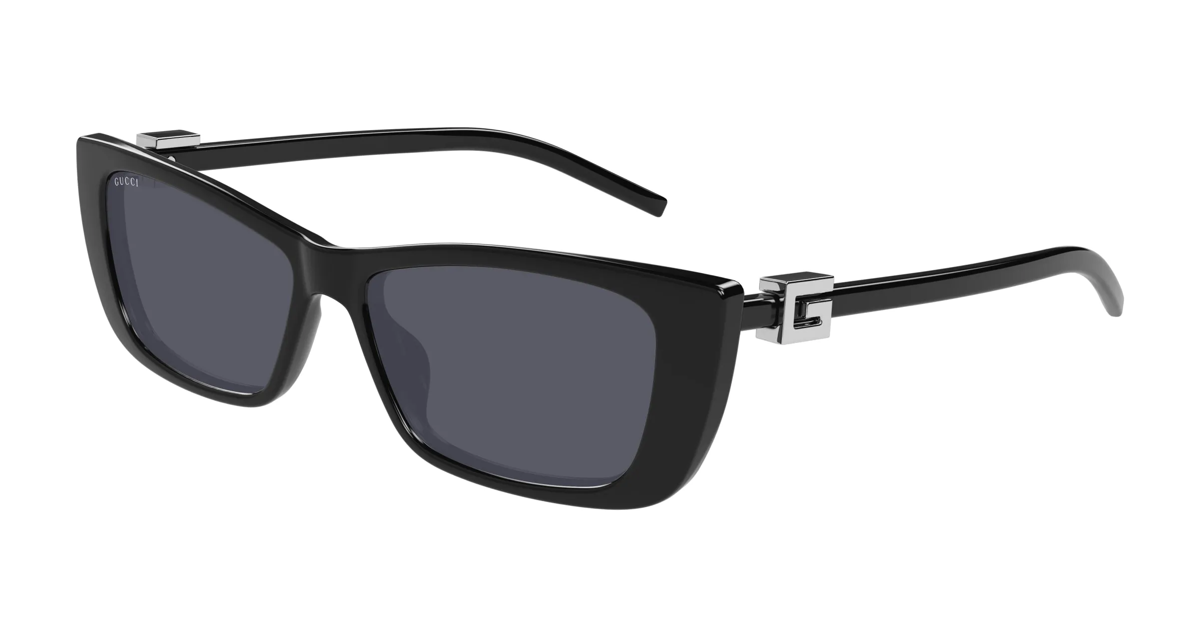 Gucci GG1681S 001 Occhiali da sole Iniettato Nero Grigio Cat Eye - immagine 1