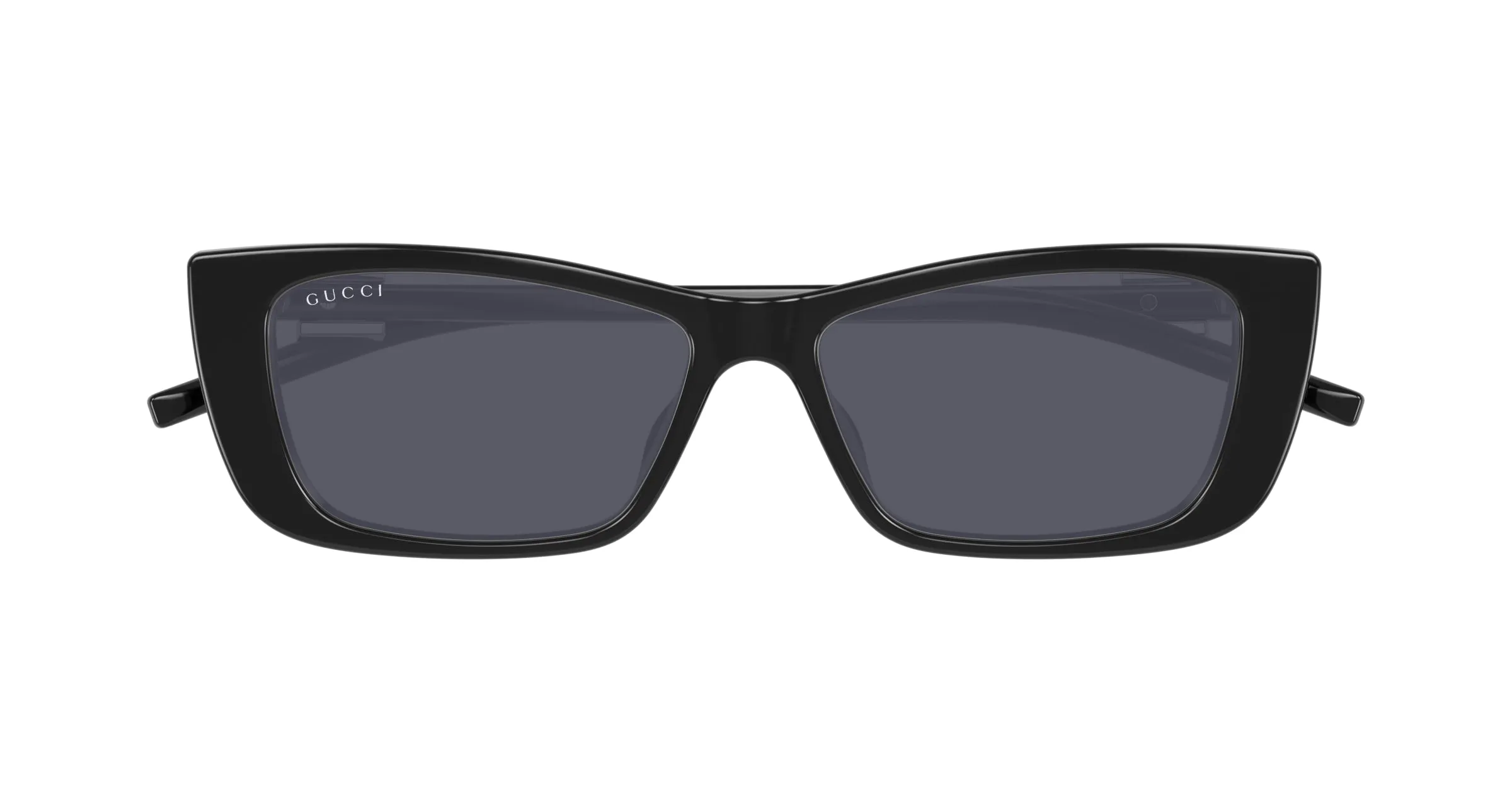 Gucci GG1681S 001 Occhiali da sole Iniettato Nero Grigio Cat Eye - immagine 2