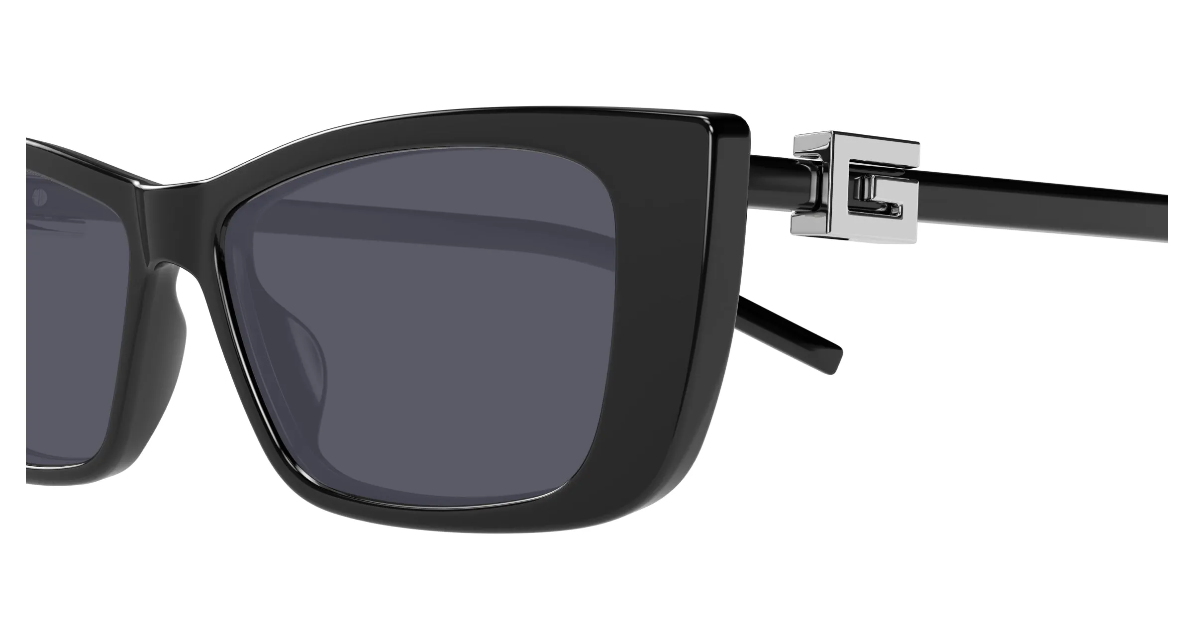 Gucci GG1681S 001 Occhiali da sole Iniettato Nero Grigio Cat Eye - immagine 3