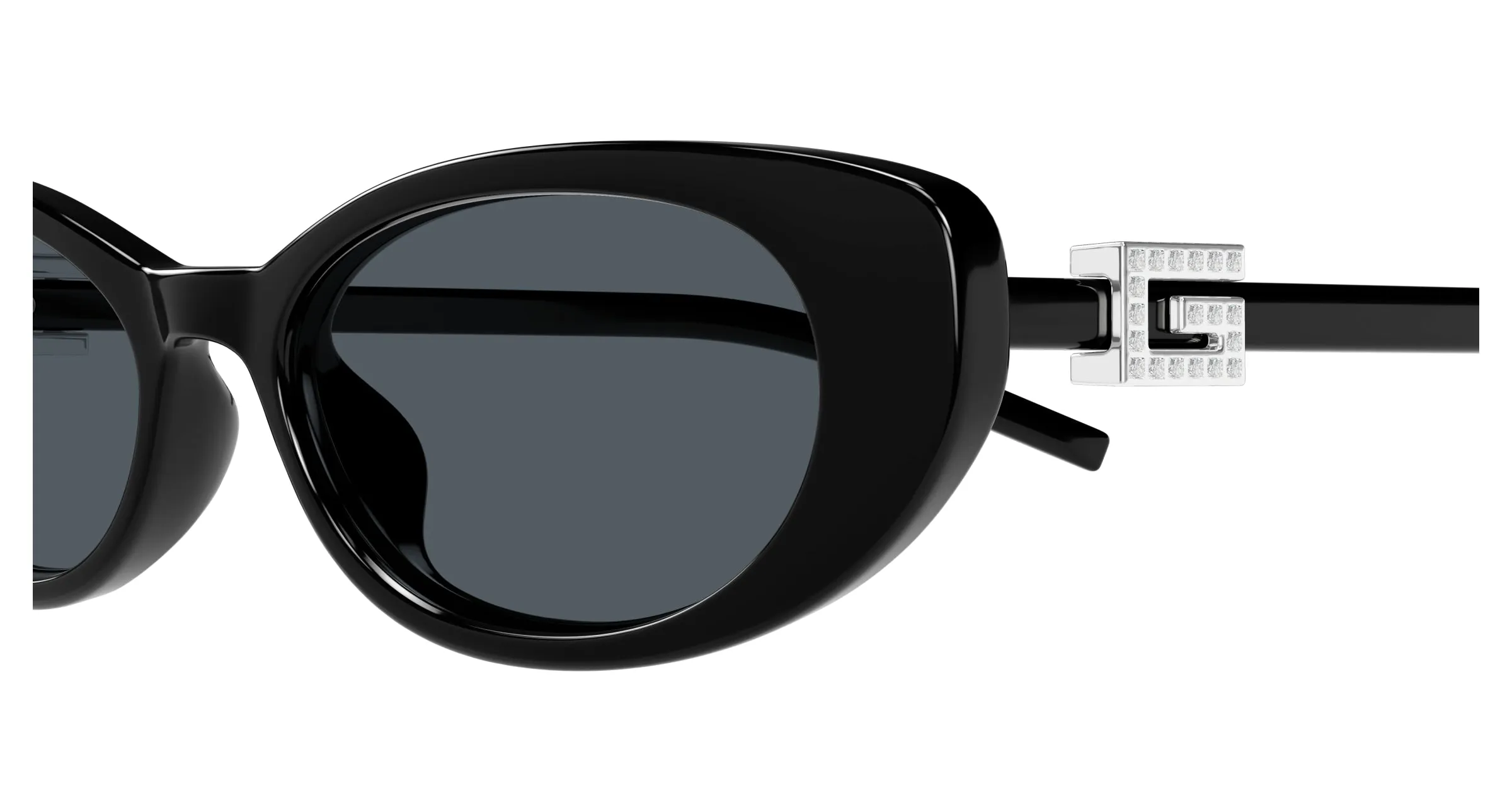 Gucci GG1680S 002 Occhiali da sole Iniettato Nero Grigio Cat Eye - immagine 3