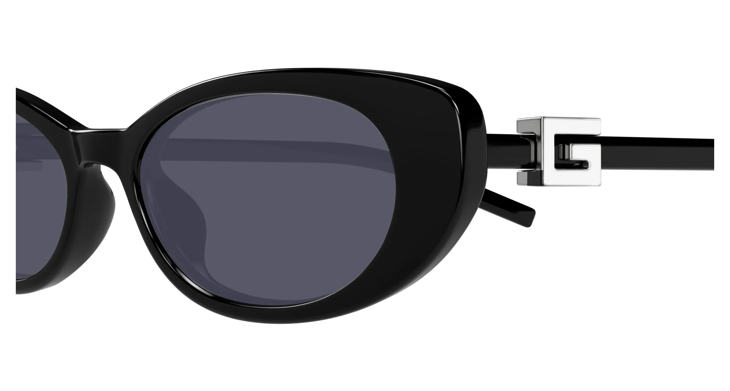 Gucci GG1680S 001 Occhiali da sole Iniettato Nero Grigio Cat Eye - immagine 3