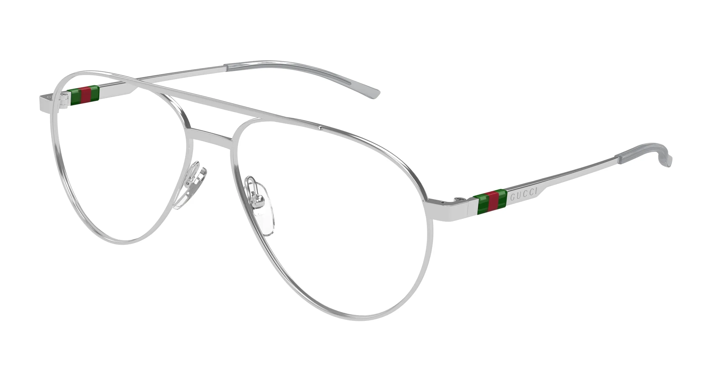 Gucci GG1679O 001 Montature da vista Metallo Argento Trasparente Pilot - immagine 1