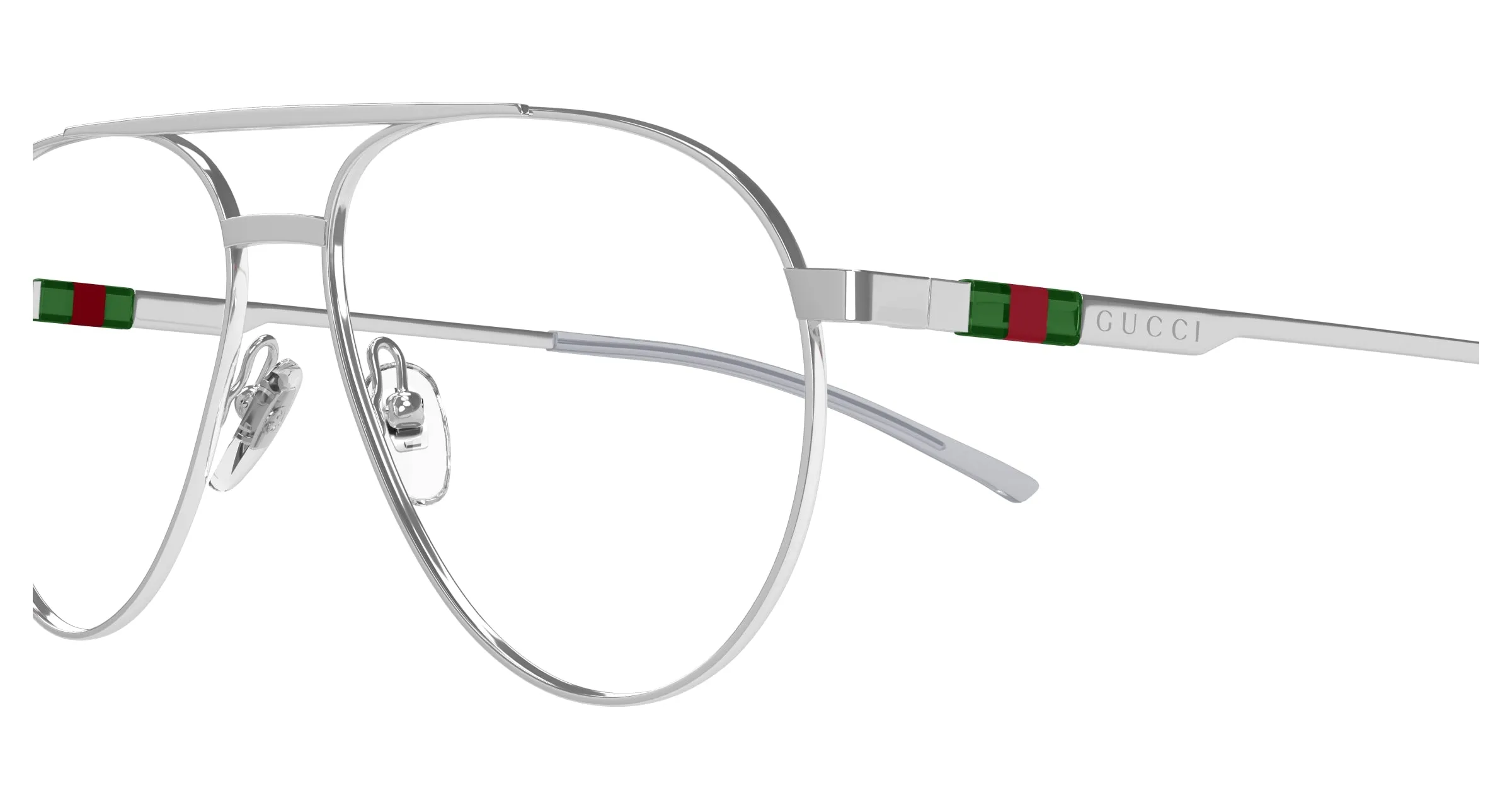 Gucci GG1679O 001 Montature da vista Metallo Argento Trasparente Pilot - immagine 3
