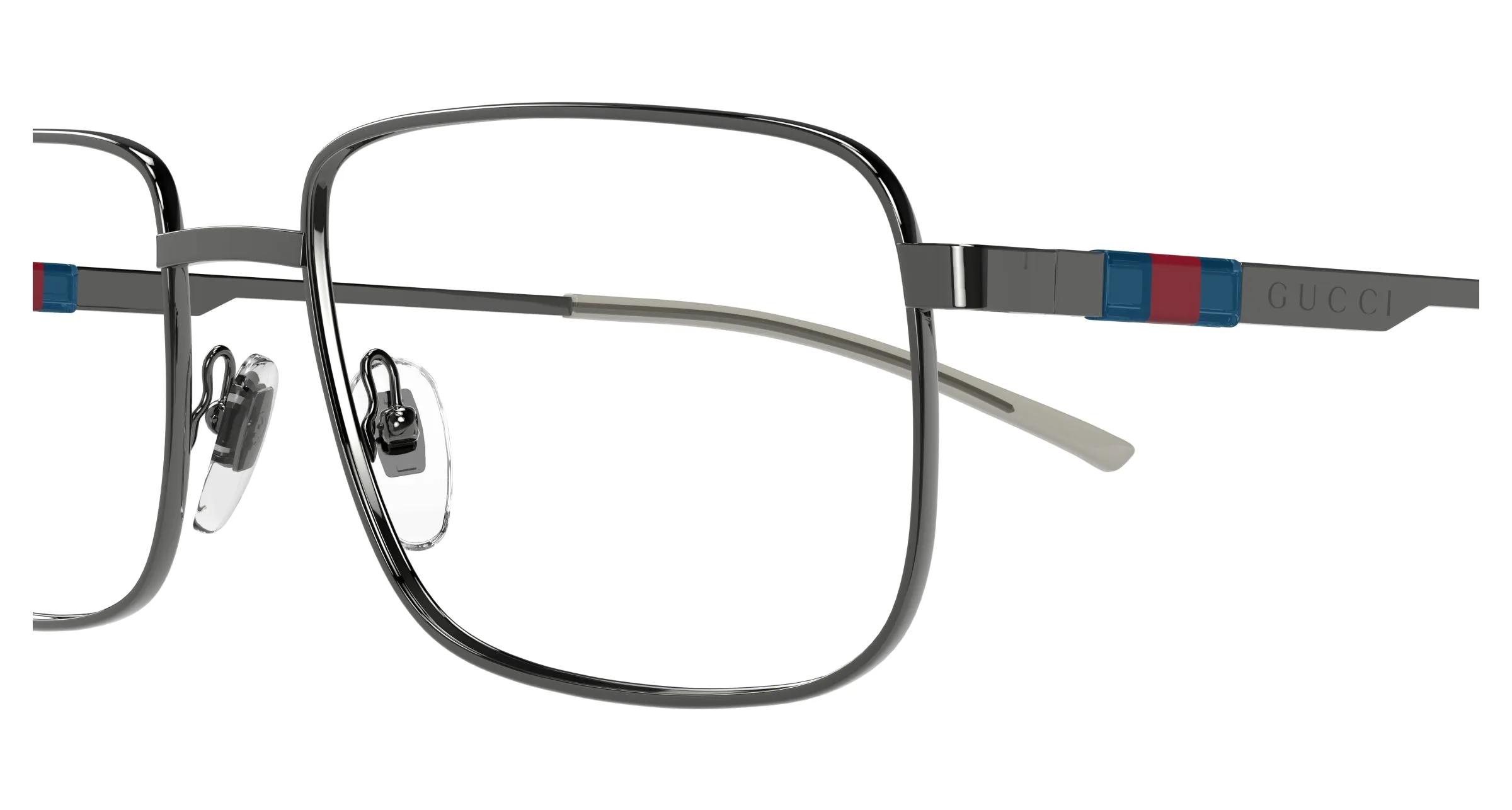 Gucci GG1678O 006 Montature da vista Metallo Rutenio Trasparente Squadrata - immagine 3