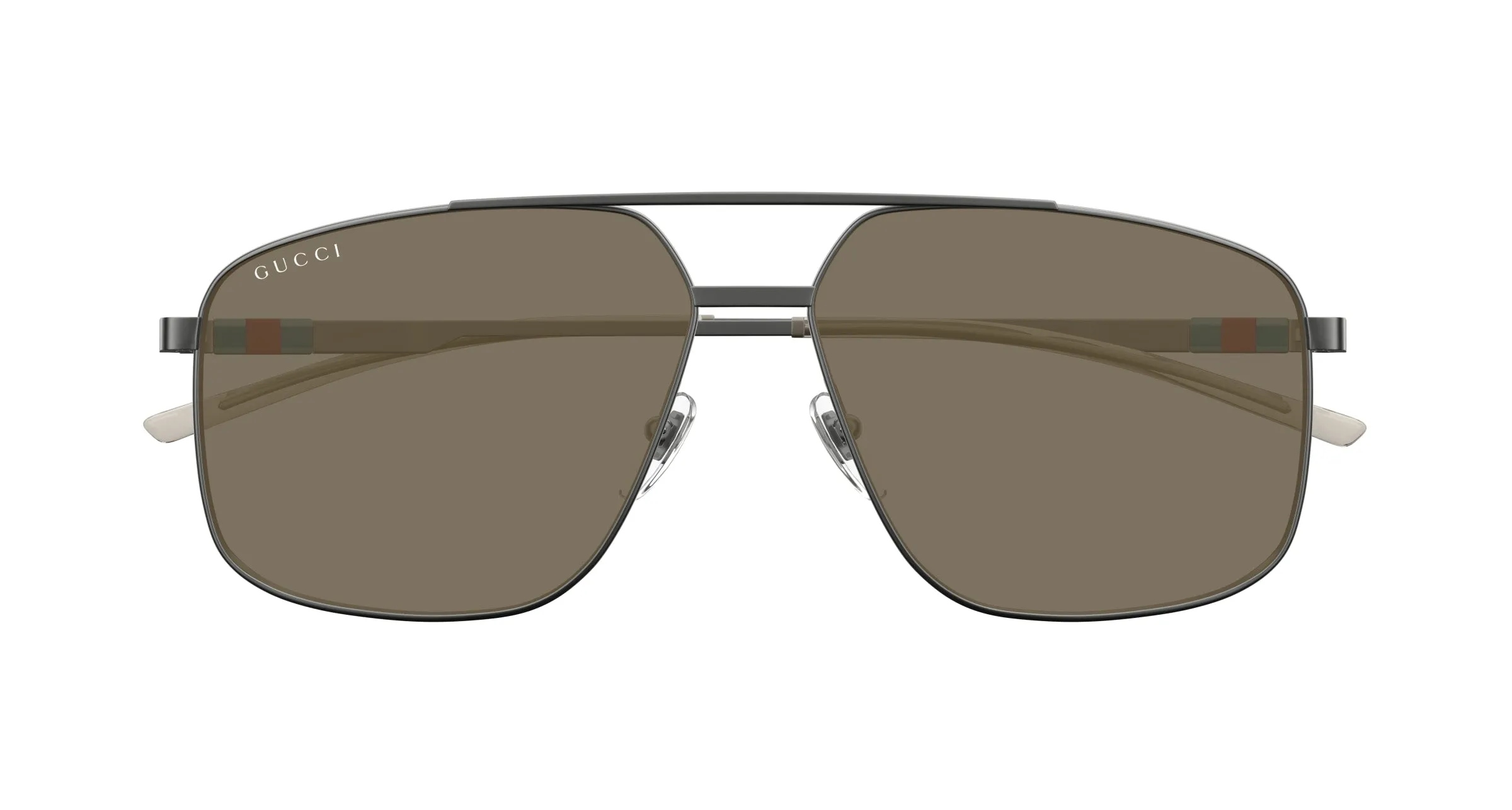 Gucci GG1676S 003 Occhiali da sole Metallo Rutenio Marrone Pilot - immagine 2