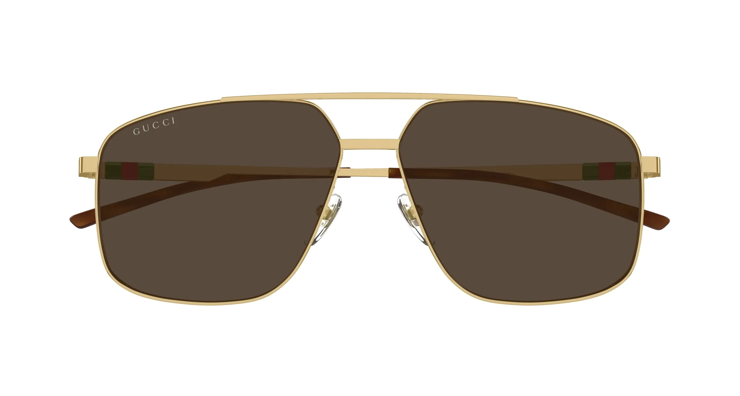 Gucci GG1676S 002 Occhiali da sole Metallo Oro Marrone Pilot - immagine 2