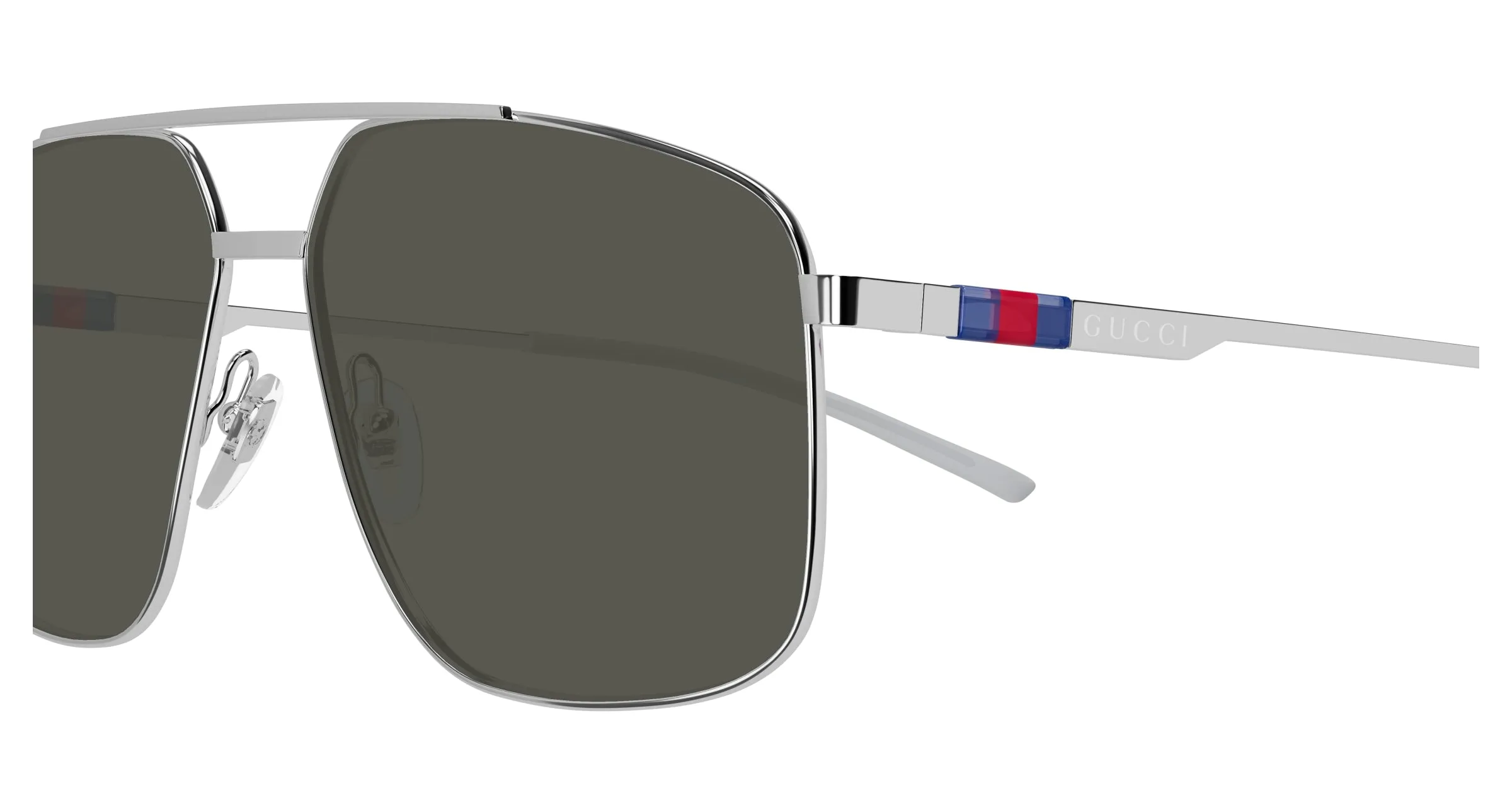 Gucci GG1676S 001 Occhiali da sole Metallo Argento Grigio Pilot - immagine 3