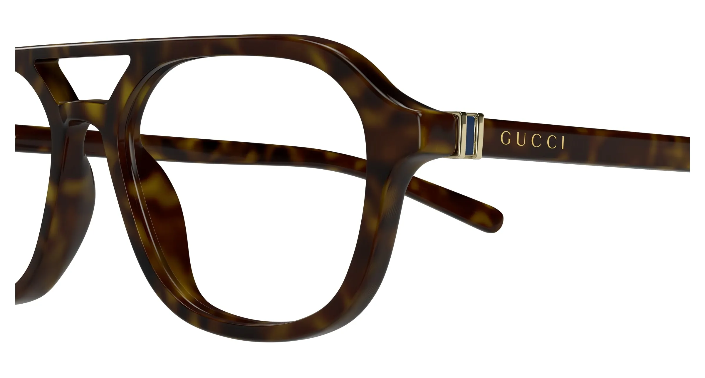 Gucci GG1673O 002 Montature da vista Acetato Havana Trasparente Pilot - immagine 3