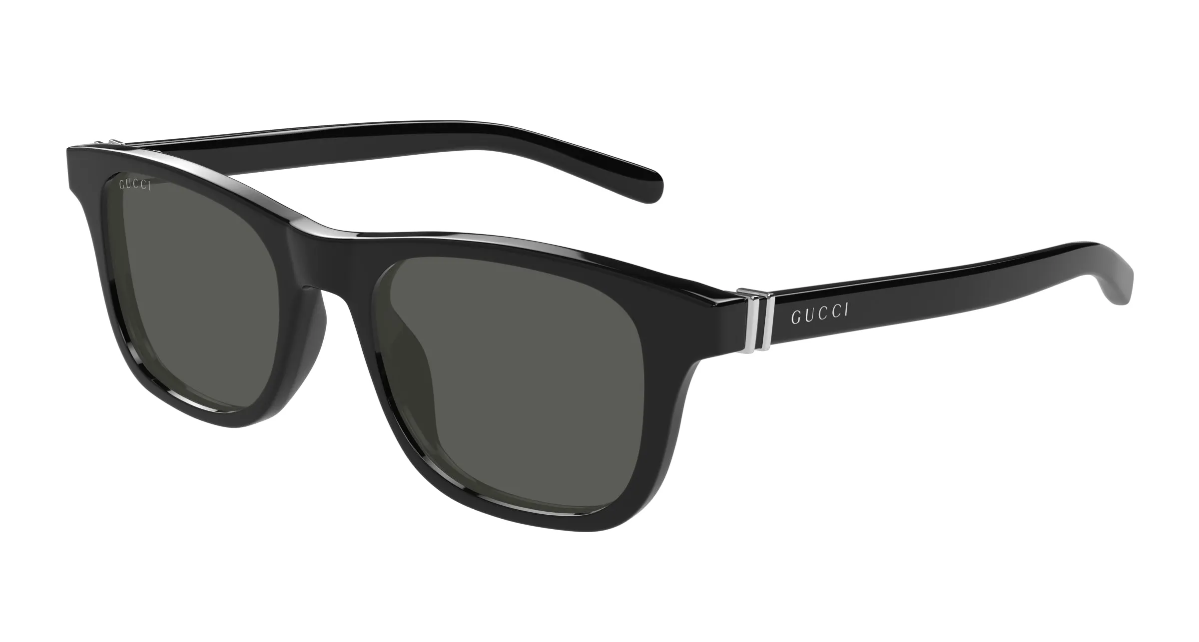 Gucci GG1671S 005 Occhiali da sole Acetato Nero Grigio Rotonda - immagine 1