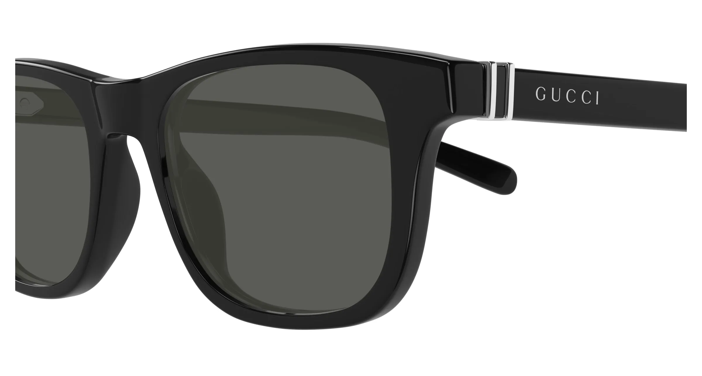 Gucci GG1671S 005 Occhiali da sole Acetato Nero Grigio Rotonda - immagine 3