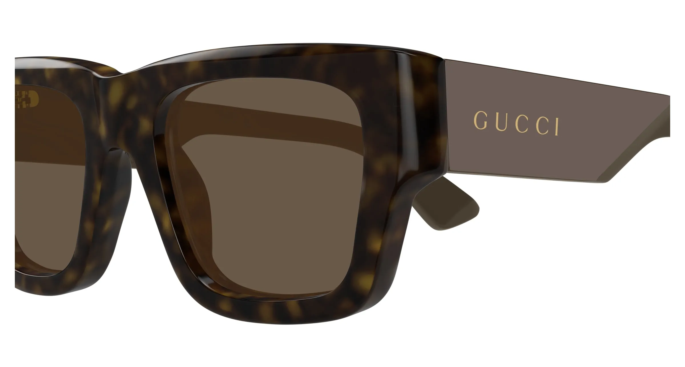 Gucci GG1668S 005 Occhiali da sole Acetato Havana Marrone Squadrata - immagine 3
