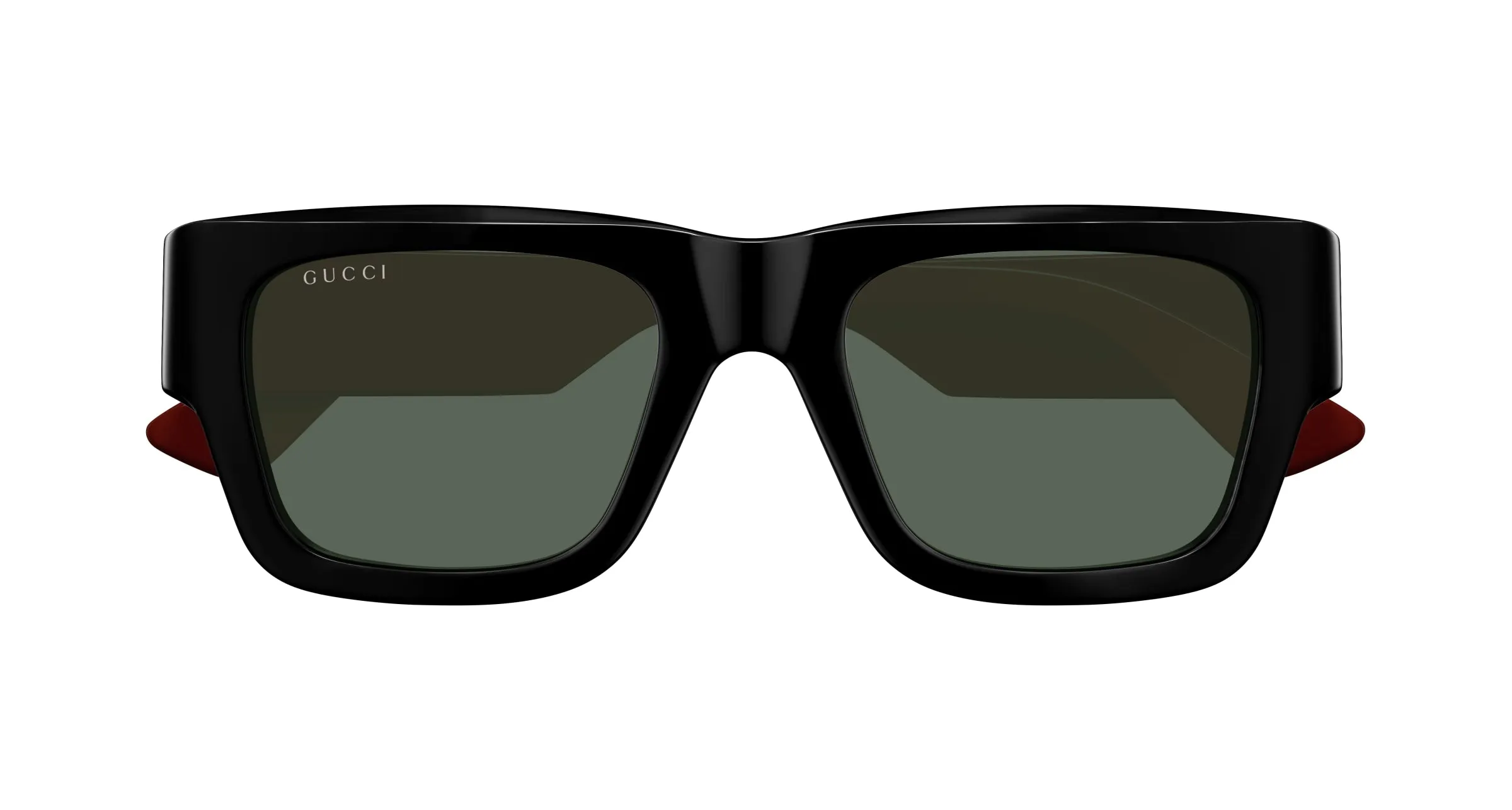 Gucci GG1668S 003 Occhiali da sole Acetato Nero Verde Squadrata - immagine 2