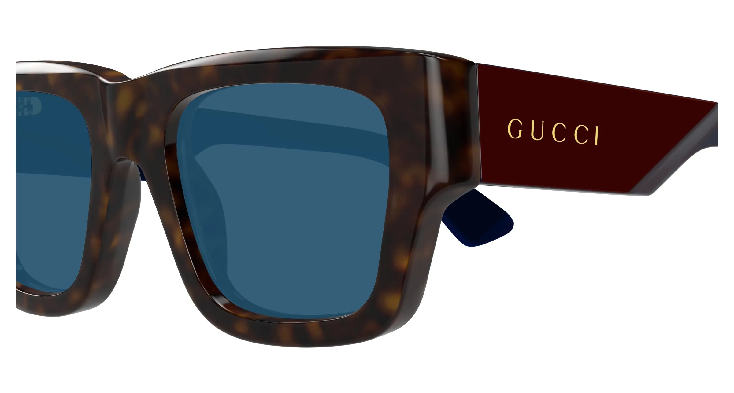 Gucci GG1668S 002 Occhiali da sole Acetato Havana Blu Squadrata - immagine 3