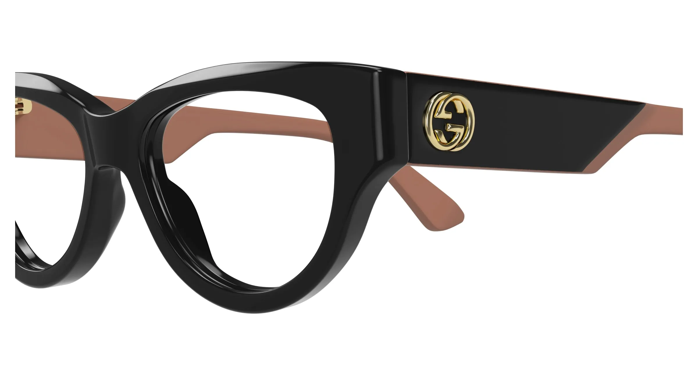 Gucci GG1665O 008 Montature da vista Acetato Nero Trasparente Cat Eye - immagine 3