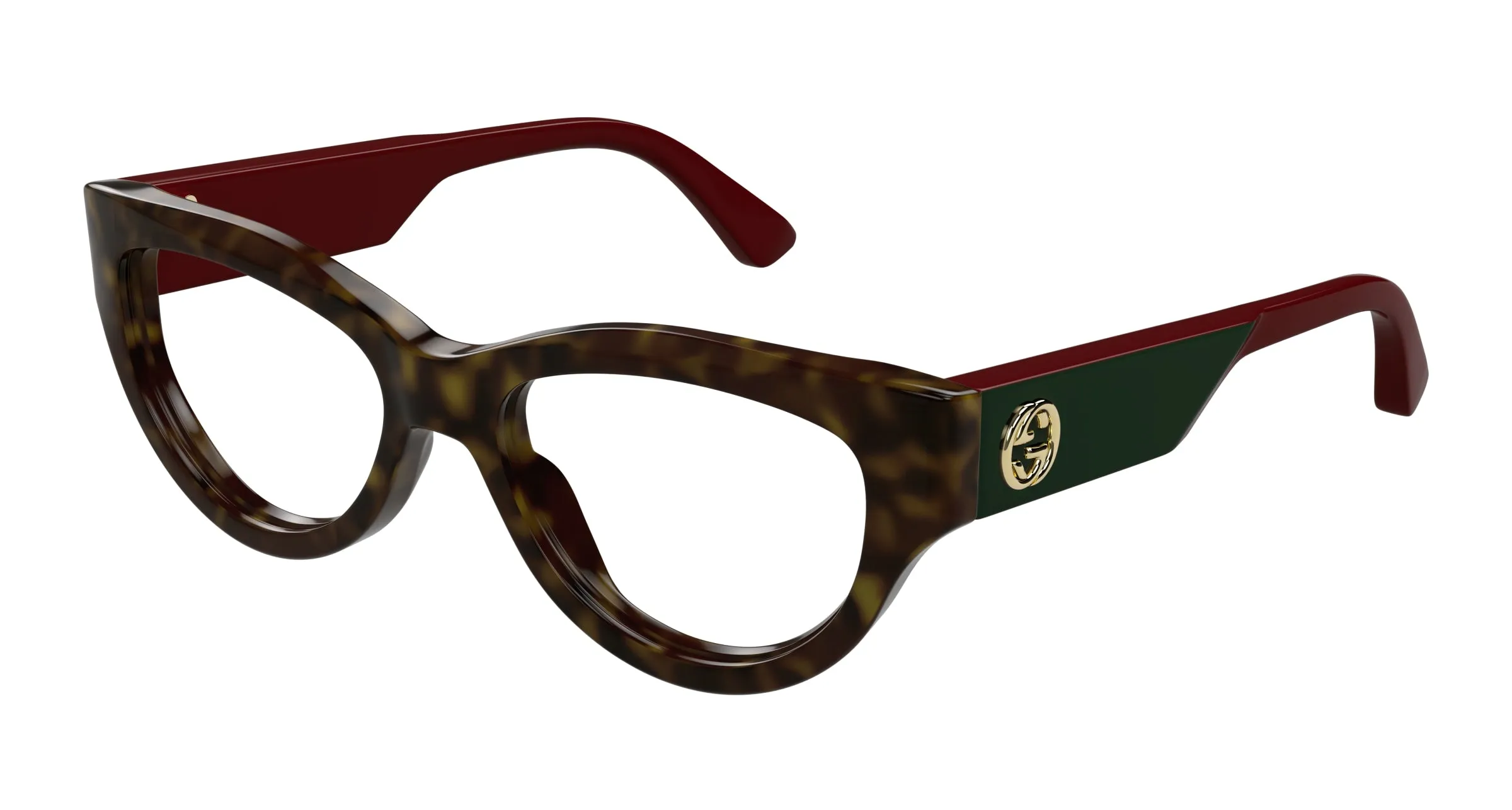 Gucci GG1665O 006 Montature da vista Acetato Havana Trasparente Cat Eye - immagine 1