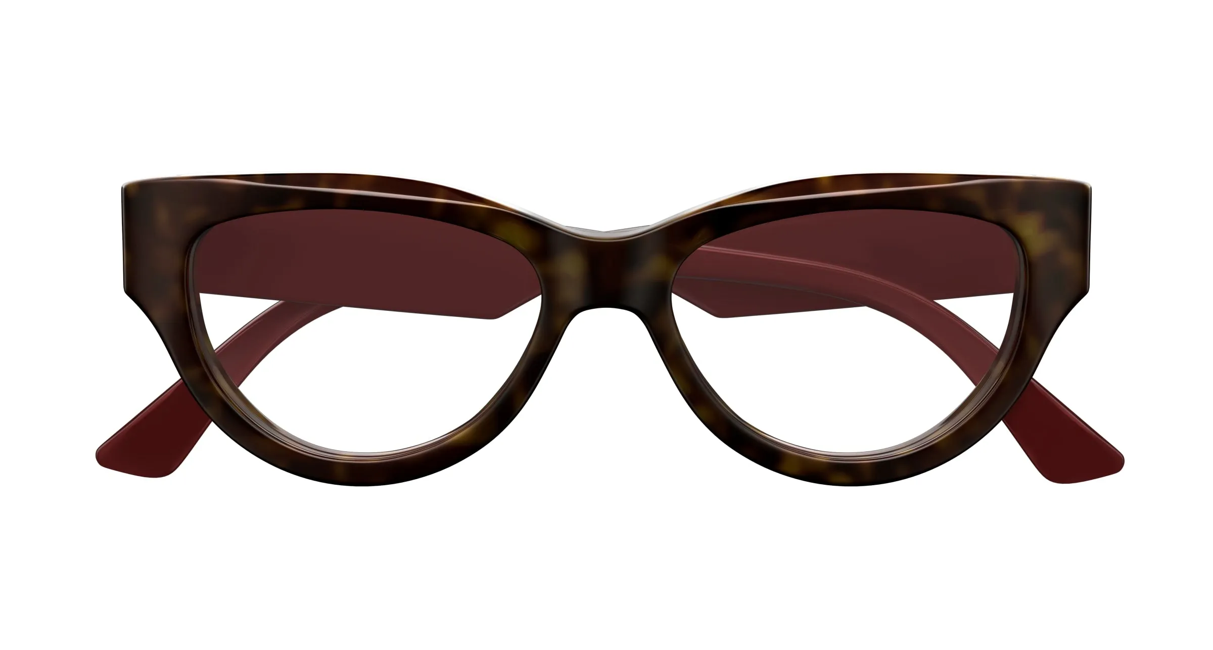 Gucci GG1665O 002 Montature da vista Acetato Havana Trasparente Cat Eye - immagine 2